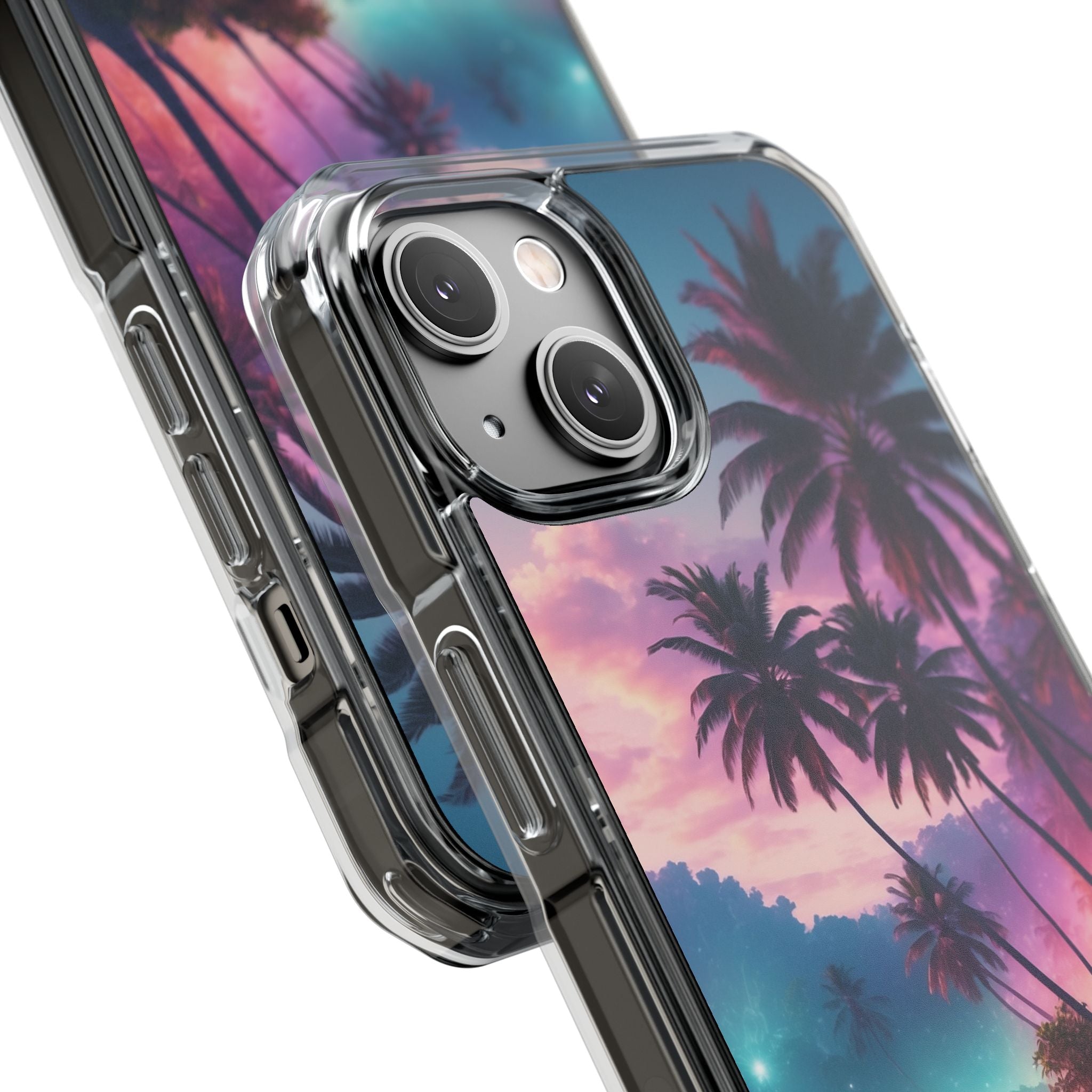Neon Shore Palms · Impact etui na telefon dla iPhone · Magsafe