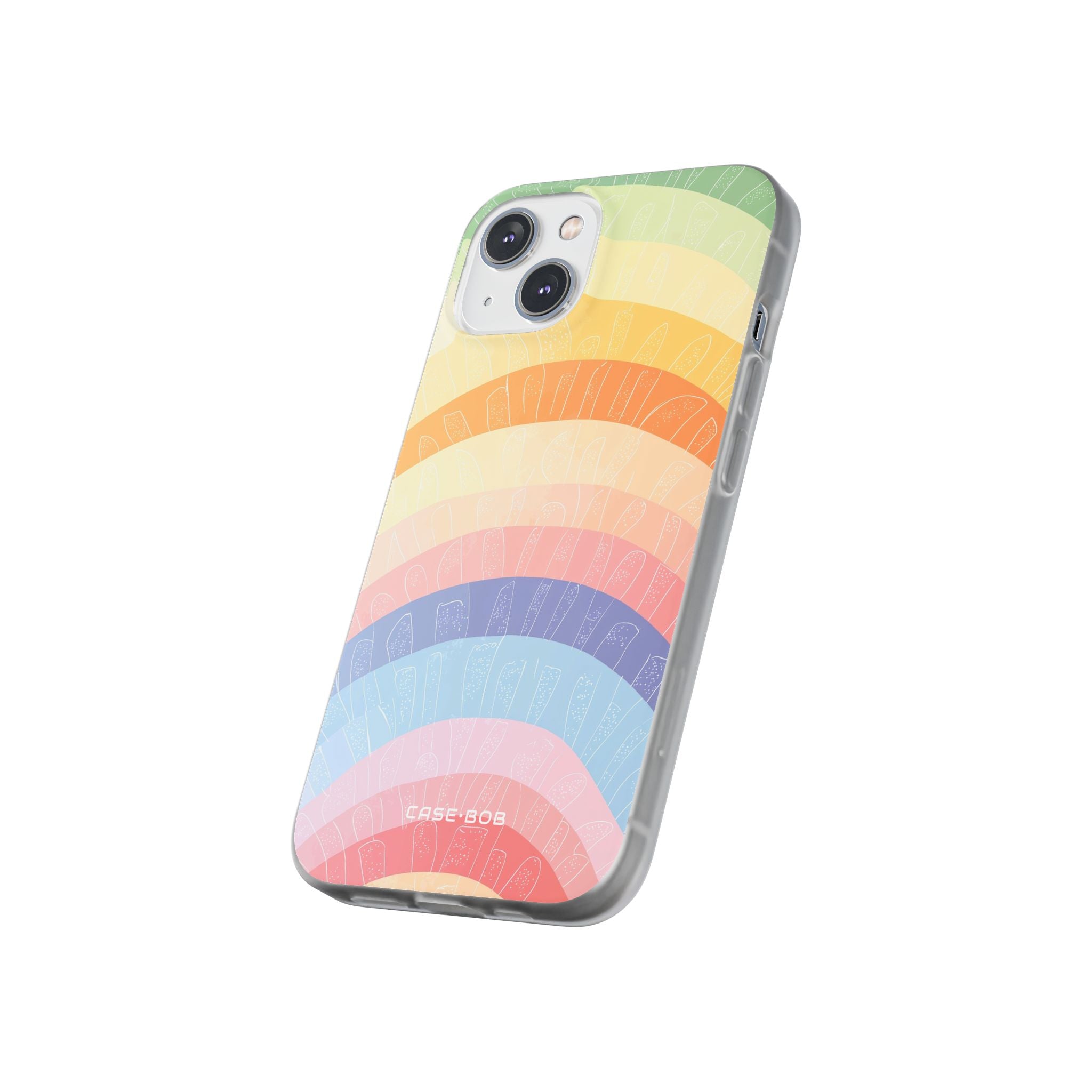 Pastel Rainbow Bands iPhone 14 Case - Soft