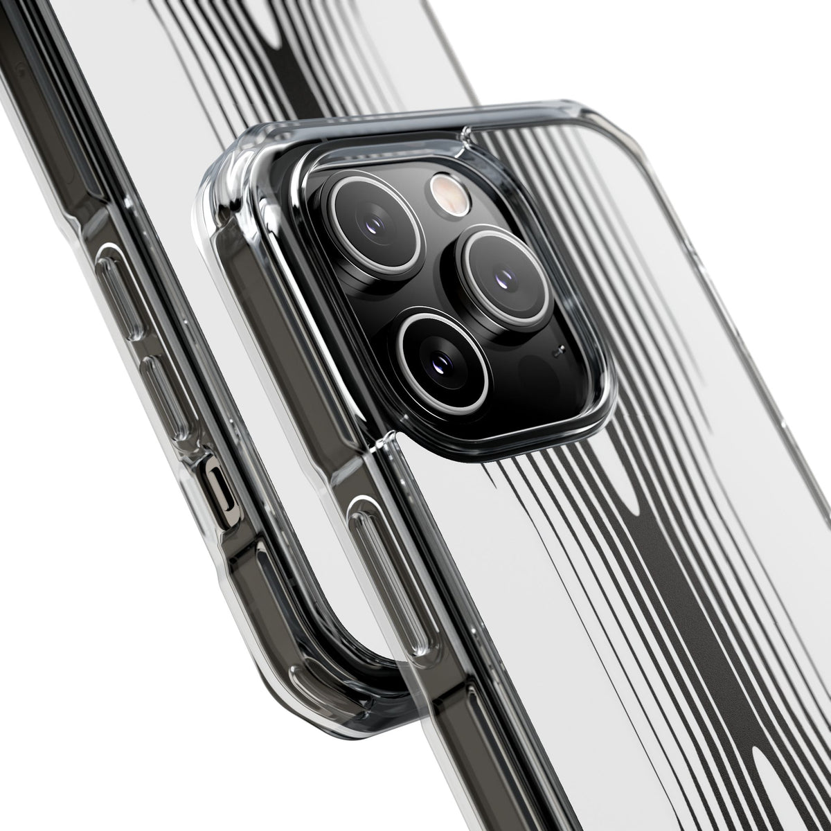 White Impact MagSafe Phone Case for iPhone - Kinetic Mono Distortion
