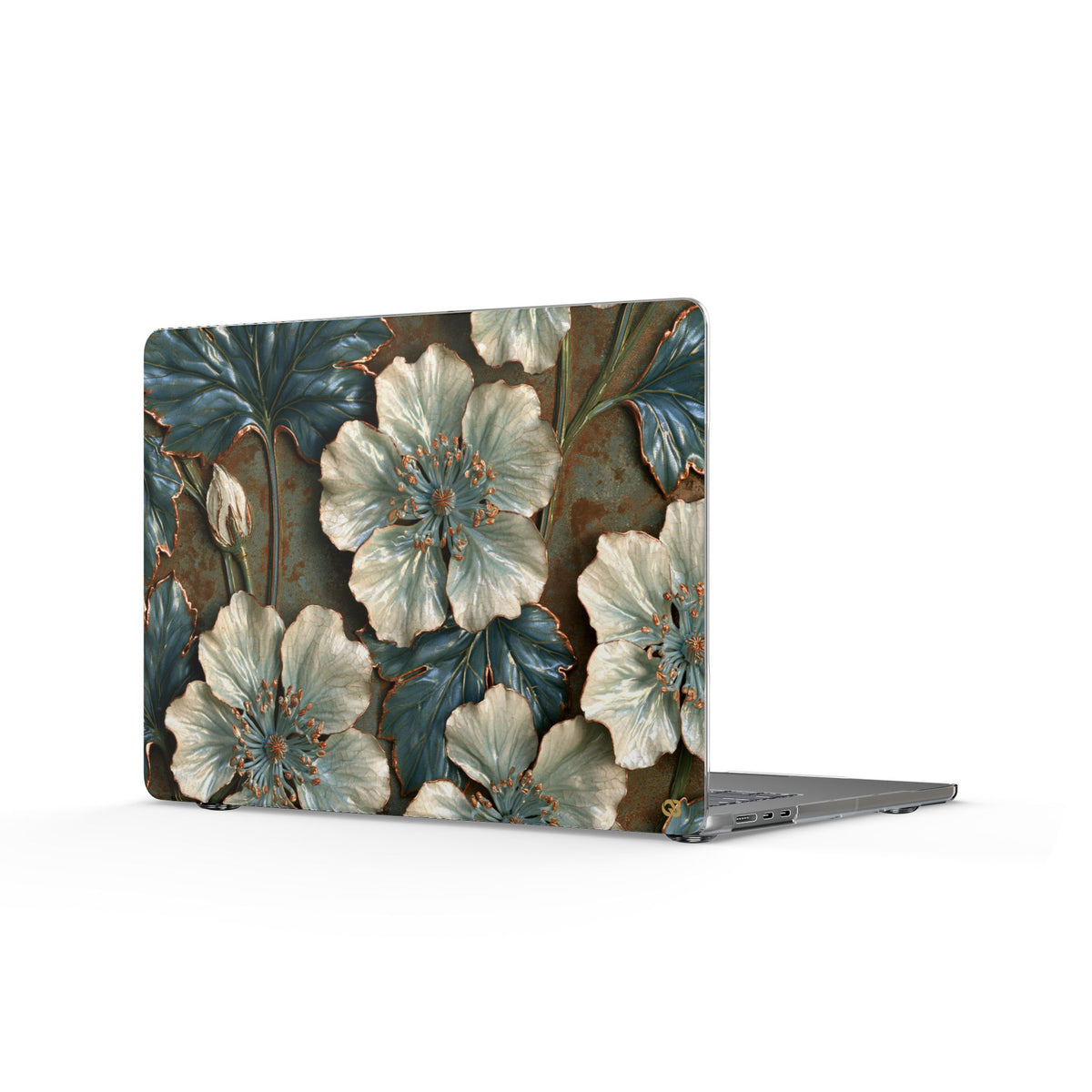 Gilded Blossom Reverie · Clear Hard Case for MacBook · Teal