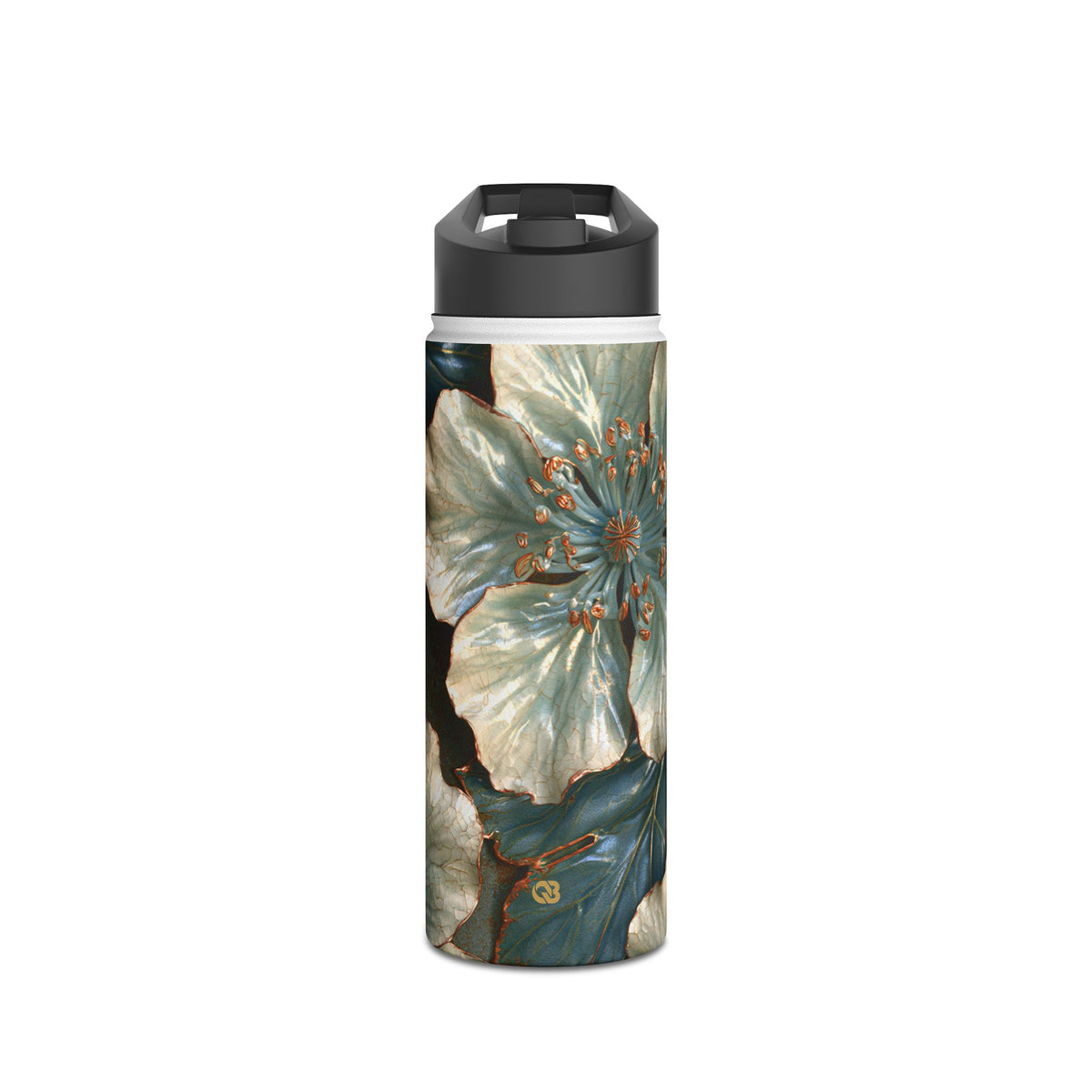 Gilded Blossom Reverie · Insulated Water Bottle · Teal