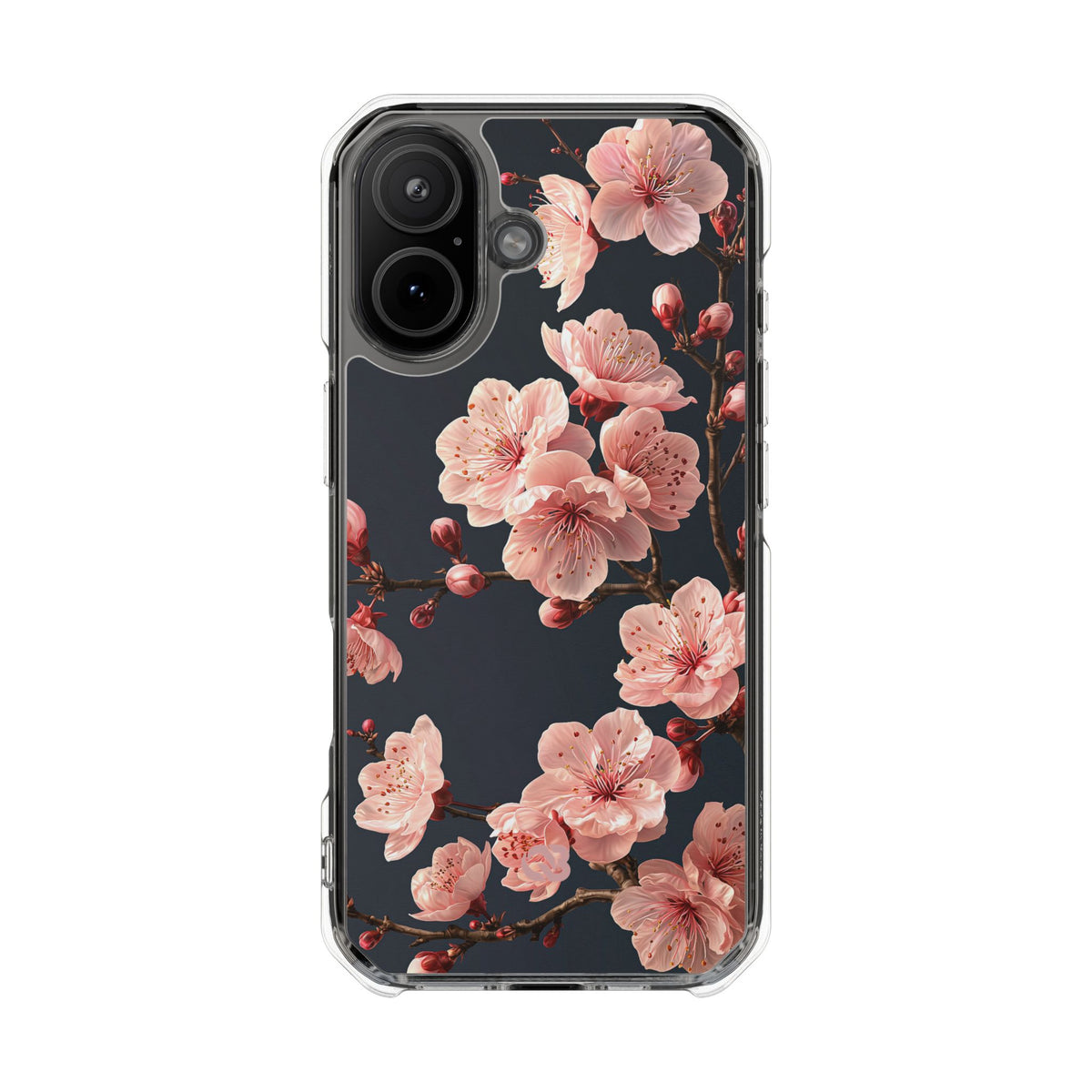 Midnight Sakura Bloom · Clear Impact Magnetic Phone Case for iPhone · Pink