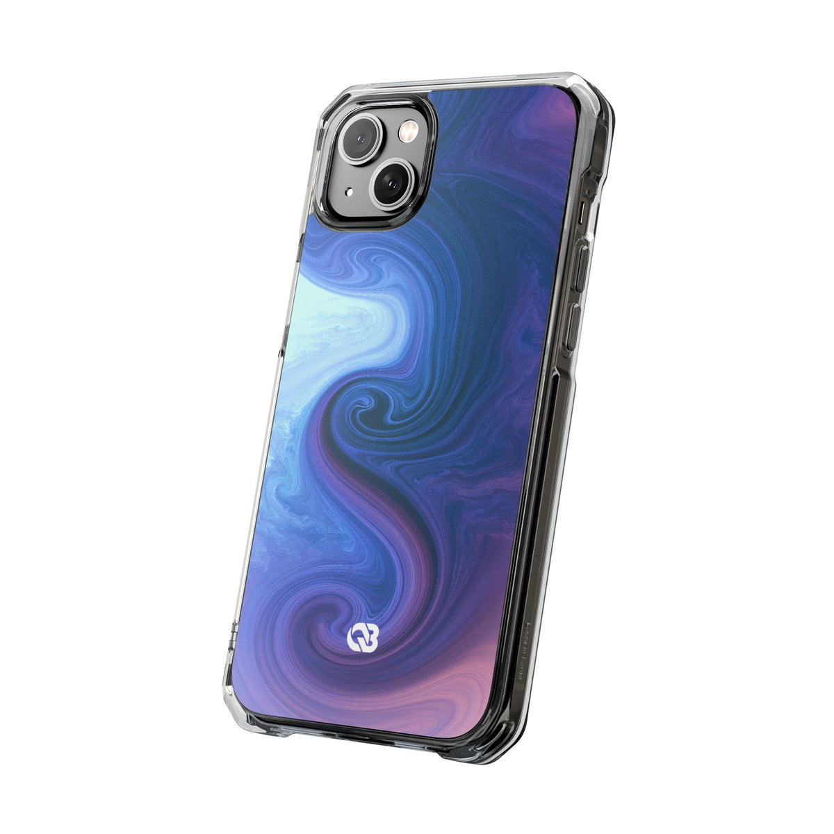 Azure Fluid Swirl · Clear Impact Magnetic Phone Case for iPhone · Blue