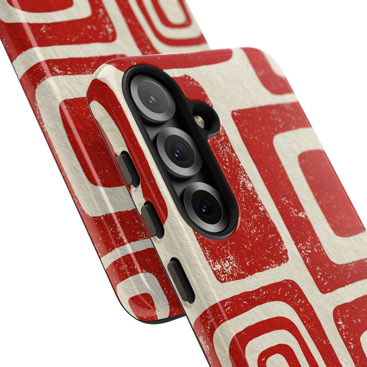 Vermilion Block Motif · Tough Phone Case for Samsung · Red
