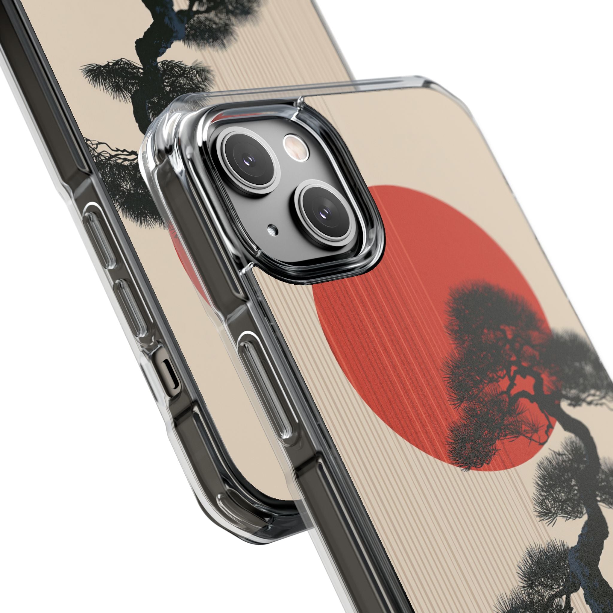 Beige Impact MagSafe Phone Case for iPhone - Kyoto Crimson Pine