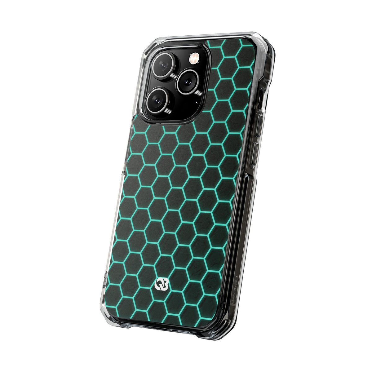 Neon Hex Spectrum · Clear Impact Magnetic Phone Case for iPhone · Teal