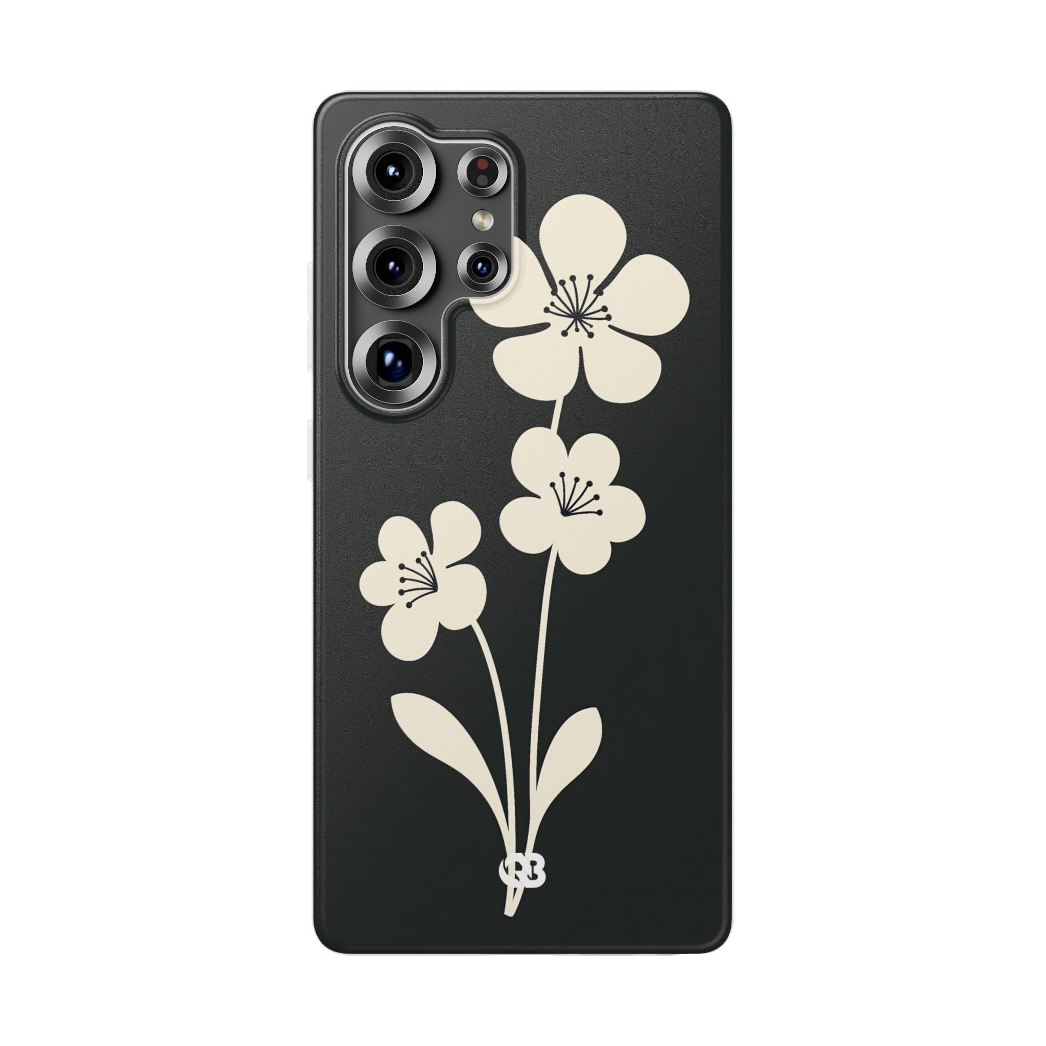 Black Lite Phone Case for Samsung - Obsidian Cream Bloom