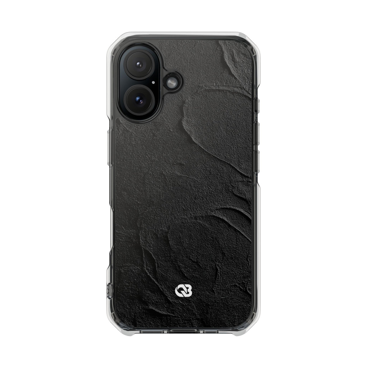 Obsidian Stucco Relief · Clear Impact Magnetic Phone Case for iPhone · Black