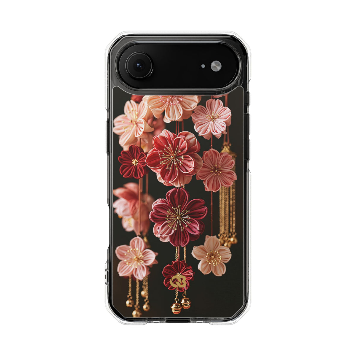 Silk Blossom Kanzashi · Clear Impact Magnetic Phone Case for iPhone · Pink