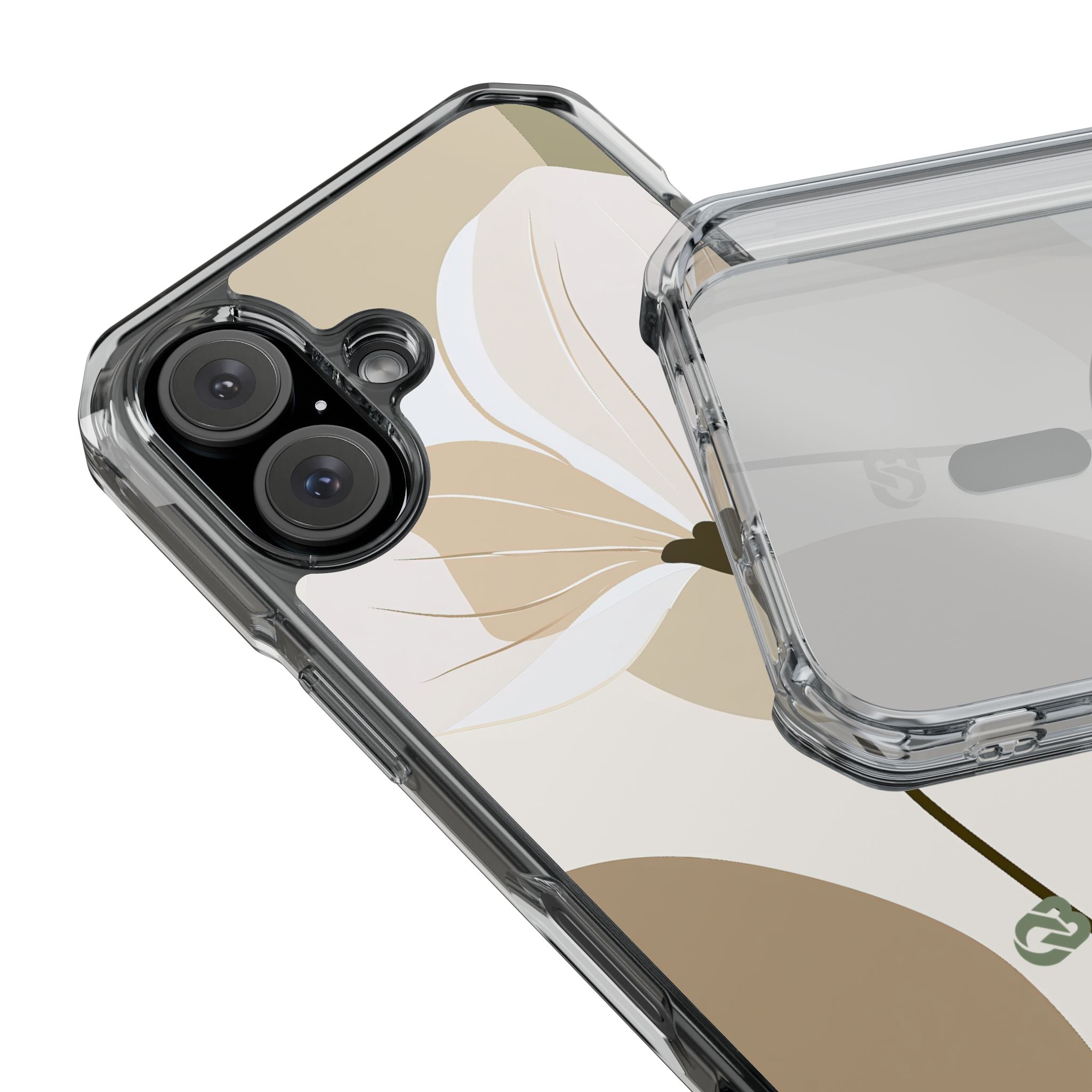 Beige Impact MagSafe Phone Case for iPhone - Sage Linen Magnolia