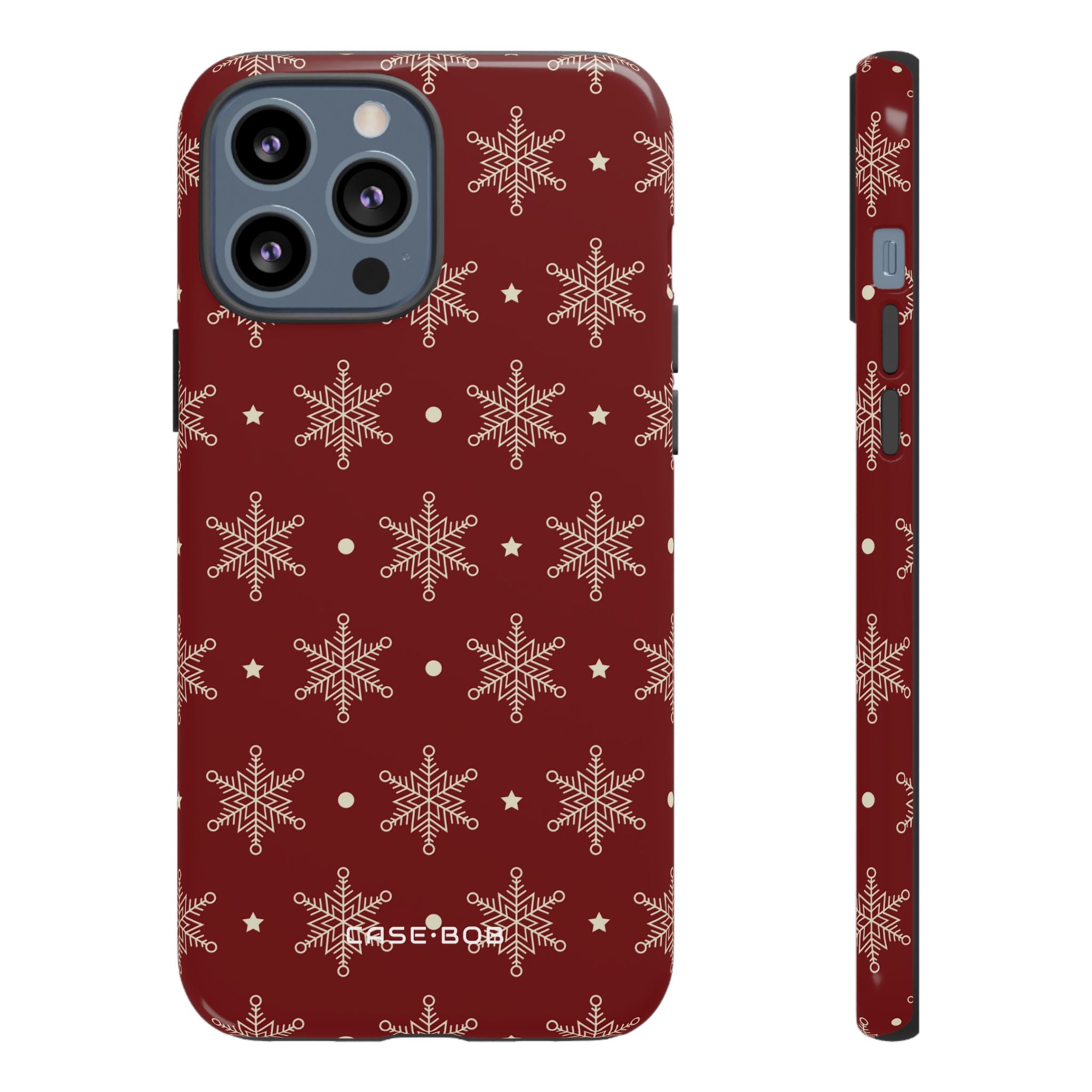 Cream Schneeflocke Crimson iPhone 13 Pro Max Case - Tough