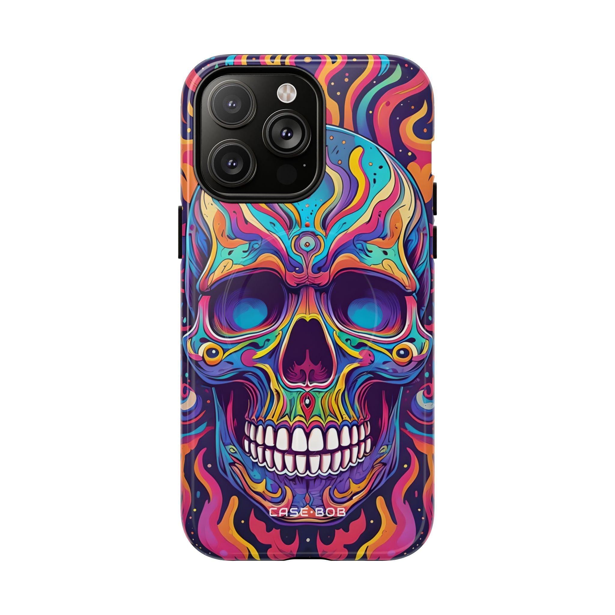 Flaming Skull iPhone 14 Pro Max - Kova+ suojakotelo