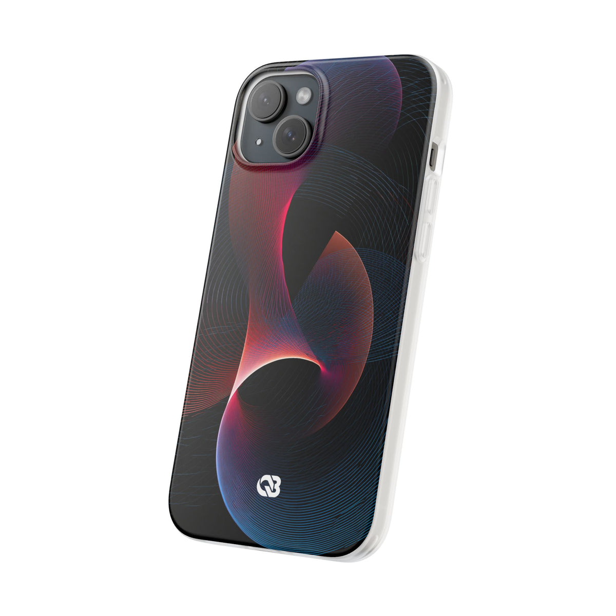 Black Lite Phone Case for iPhone - Cobalt Crimson Flux