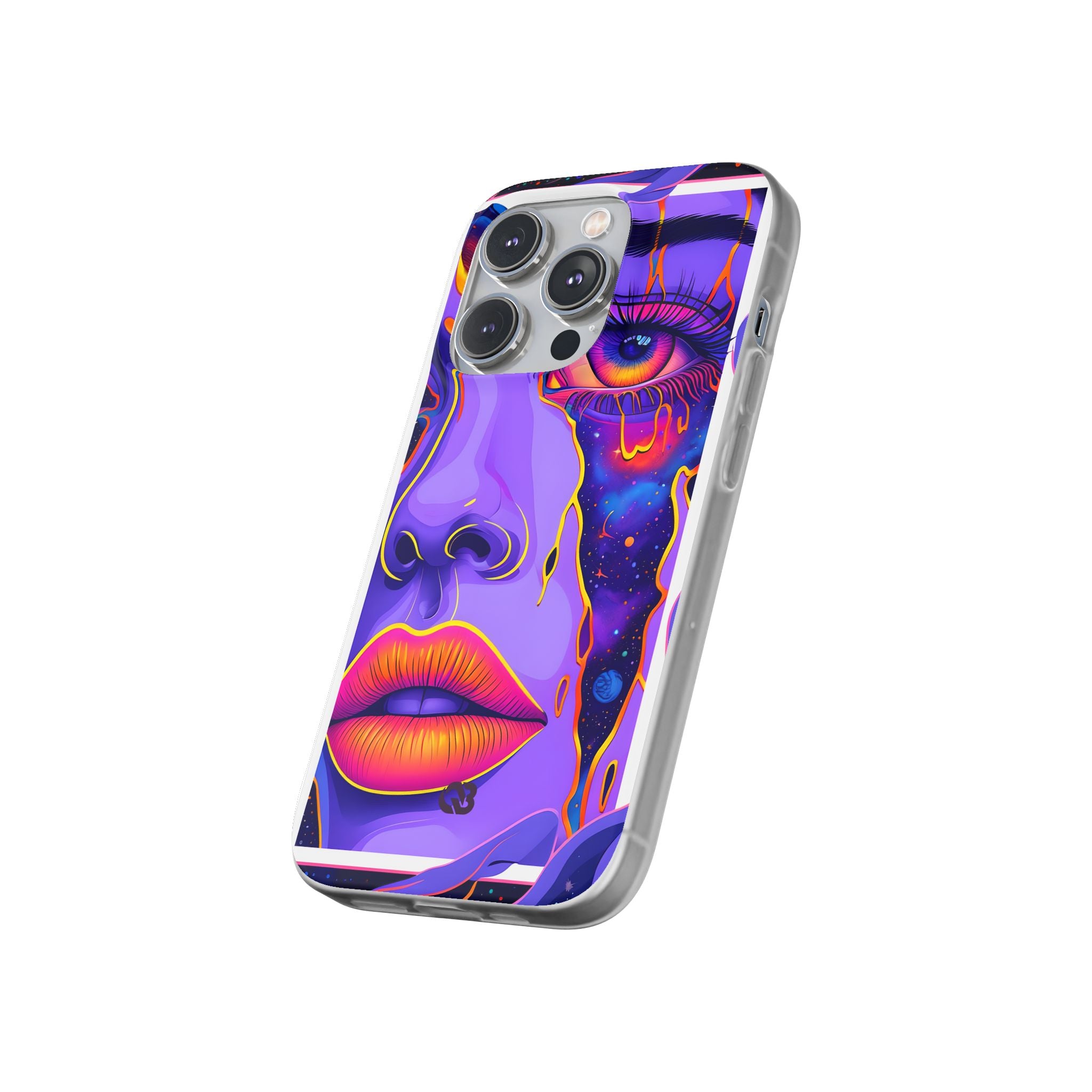 Violet Cosmic Gaze · Soft Custodia per iPhone