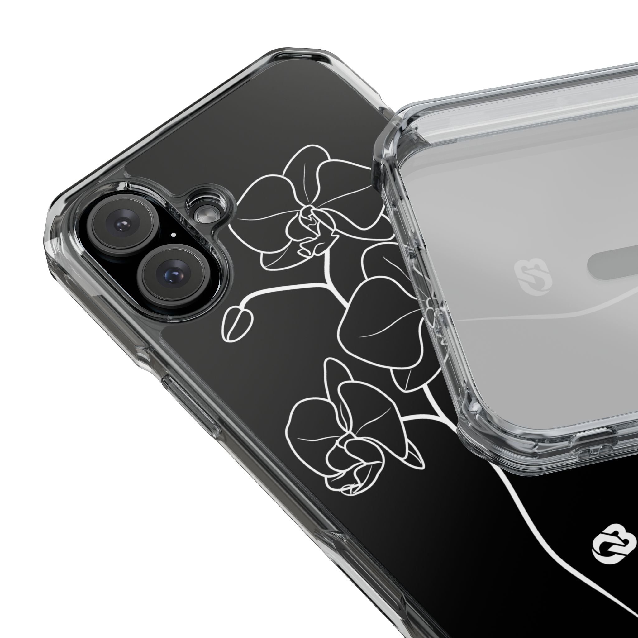 Black Impact MagSafe Phone Case for iPhone - Noir Alabaster Orchid