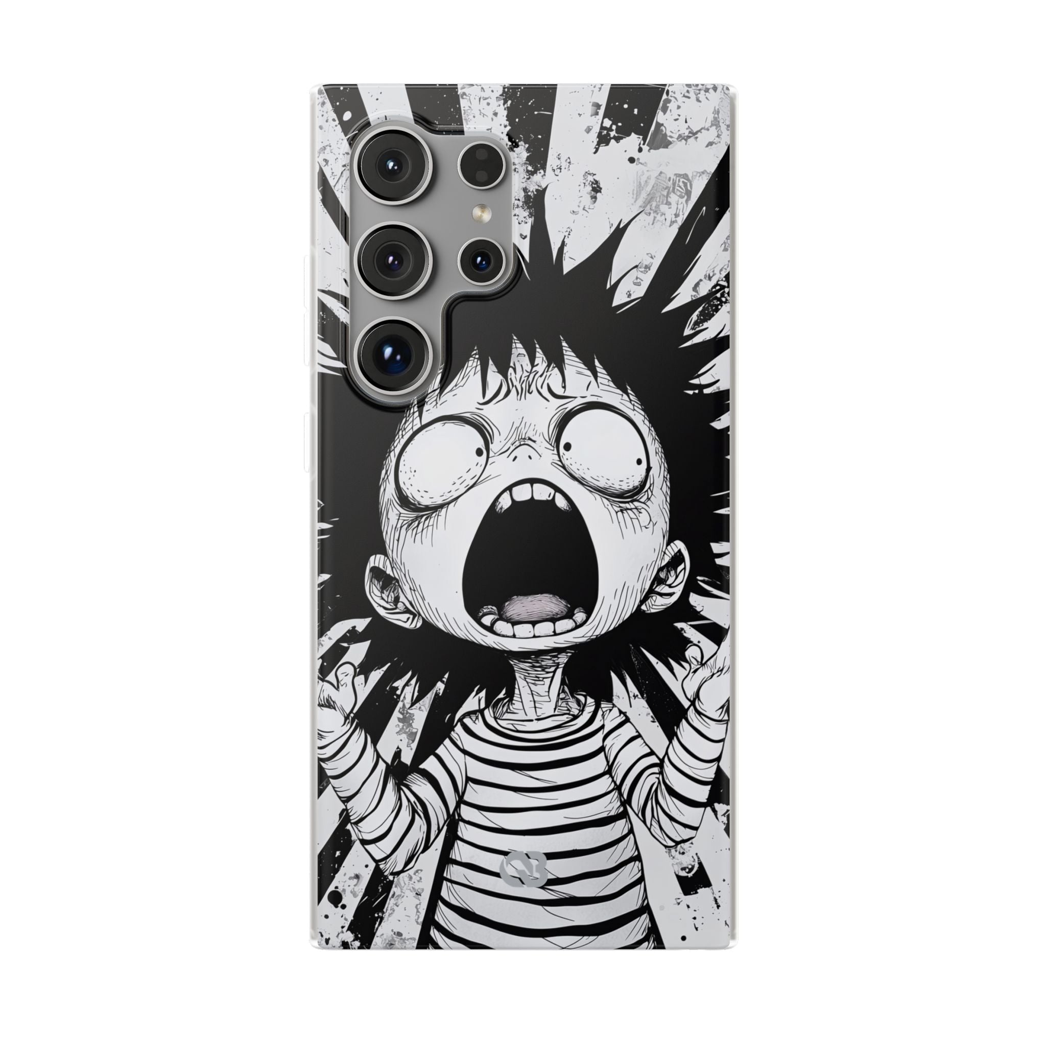 Chaotic Monochrome Scream · Soft Telefoncover for Samsung