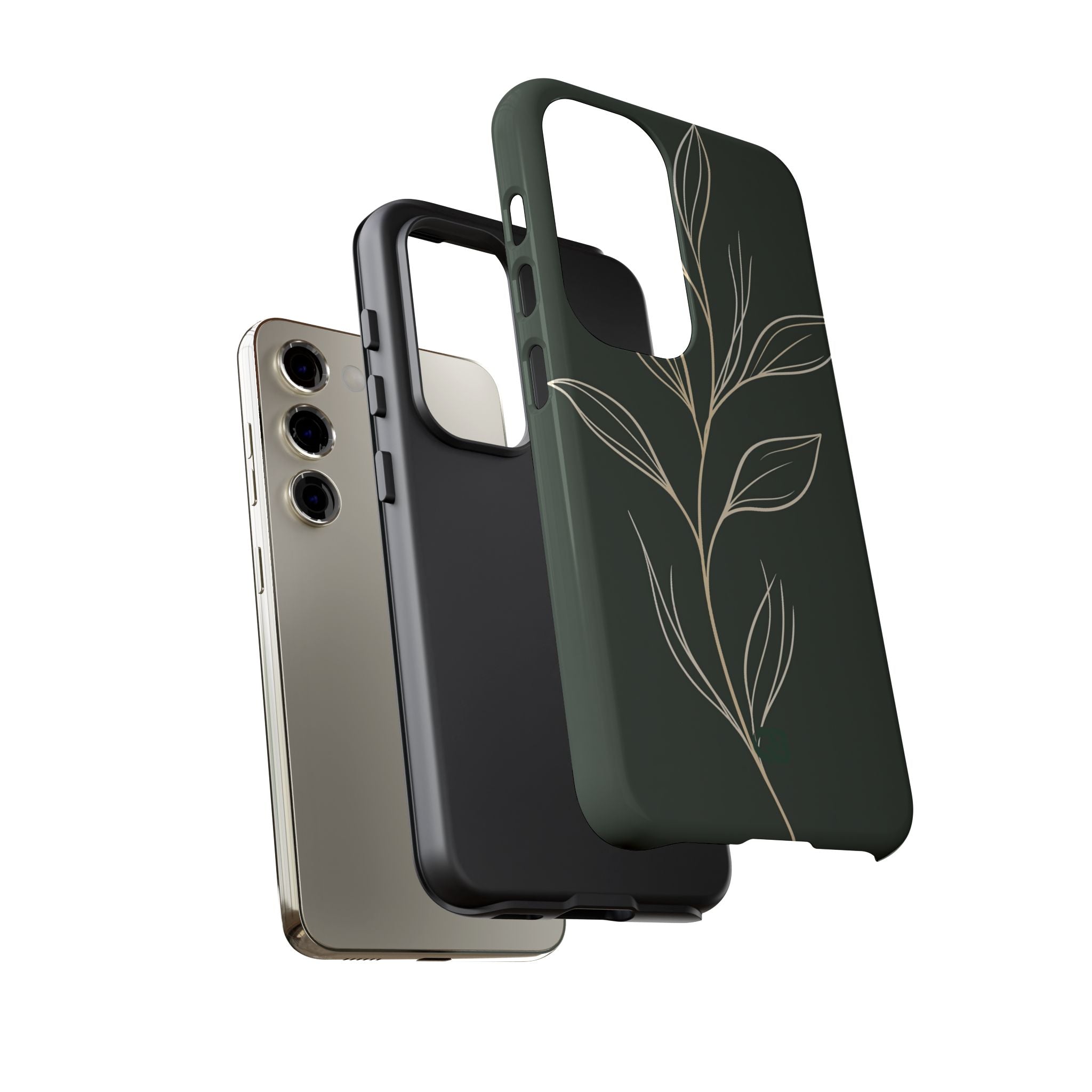 Green Tough Phone Case for Samsung - Deep Moss Willow