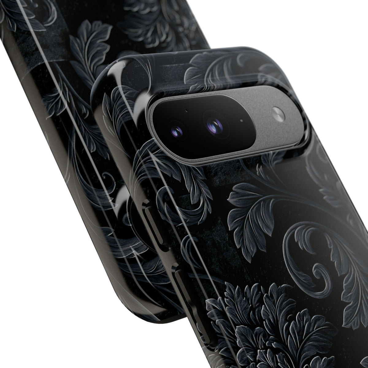 Obsidian Damask · Tough Phone Case for Pixel · Black