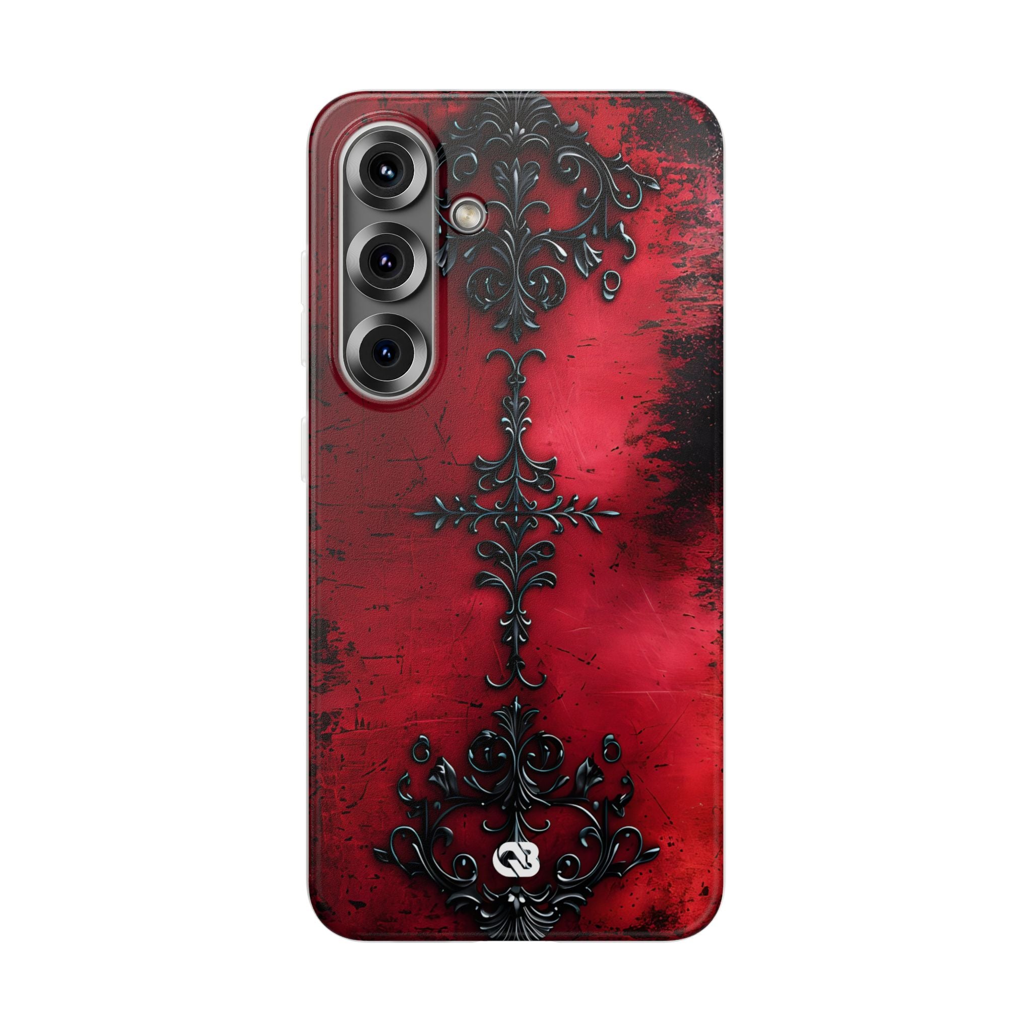 Crimson Gothic Filigree · Soft Phone Case for Samsung