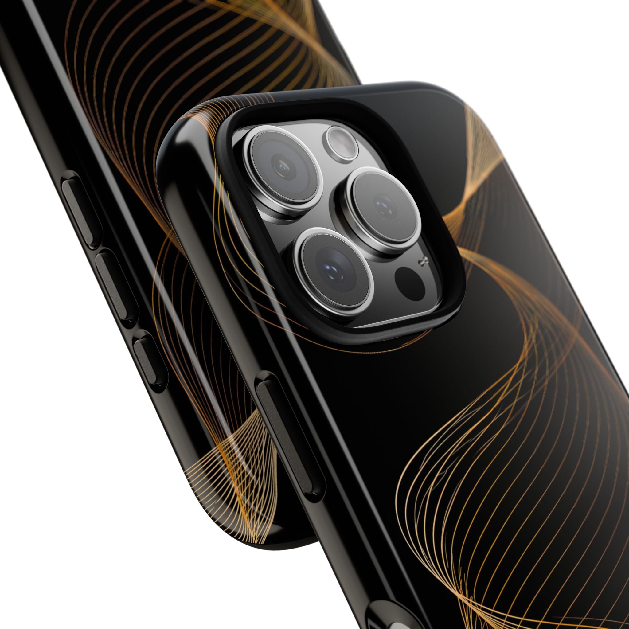 Gold Tough Phone Case for iPhone - Burnished Bronze Helix