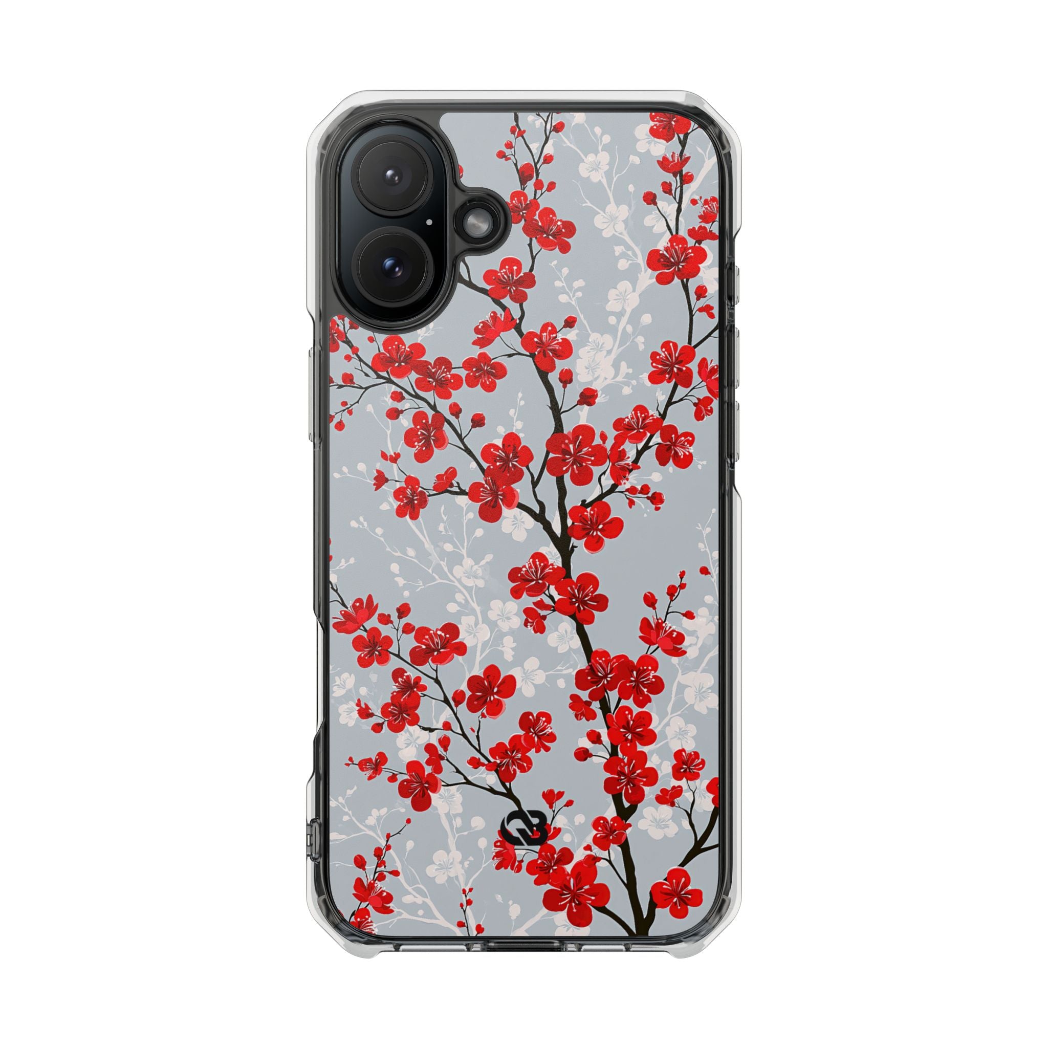 Grey Impact MagSafe Phone Case for iPhone - Crimson Sakura Slate