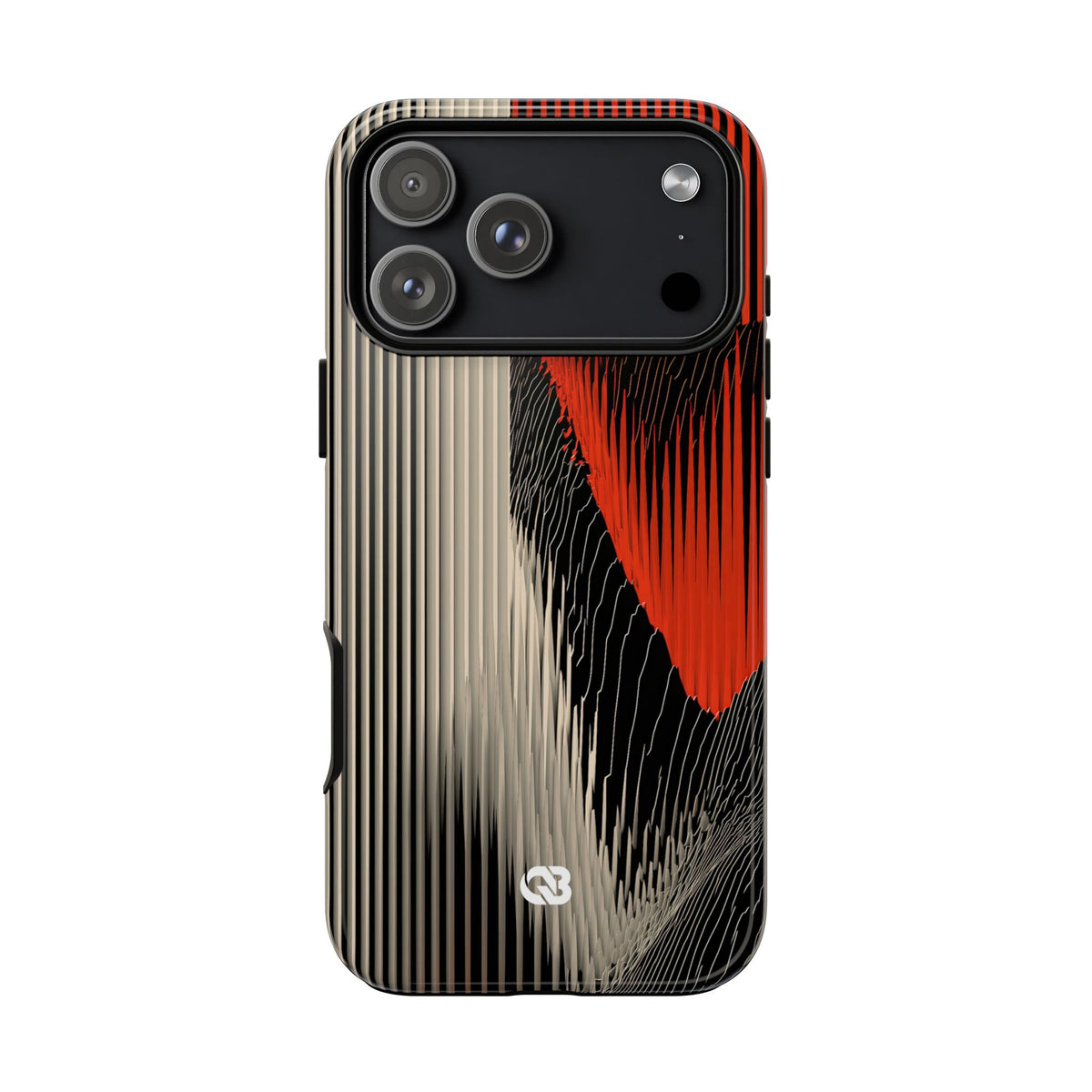 Red Tough Phone Case for iPhone - Crimson Pulse Topo