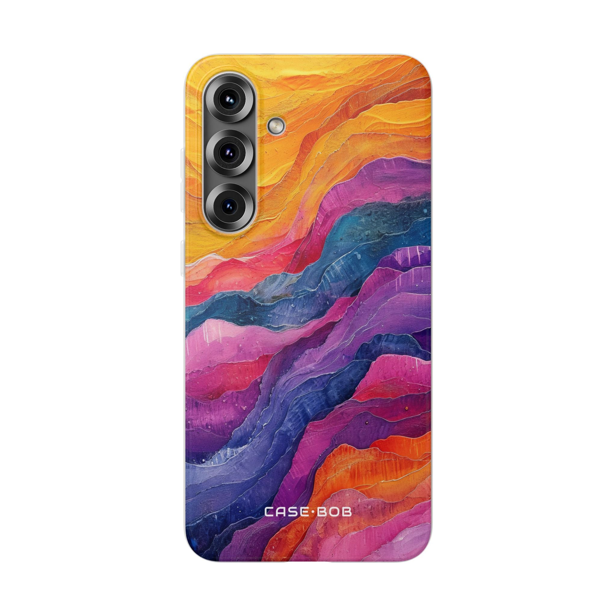 Layered Waves Orange Samsung S25 Plus Case - Soft