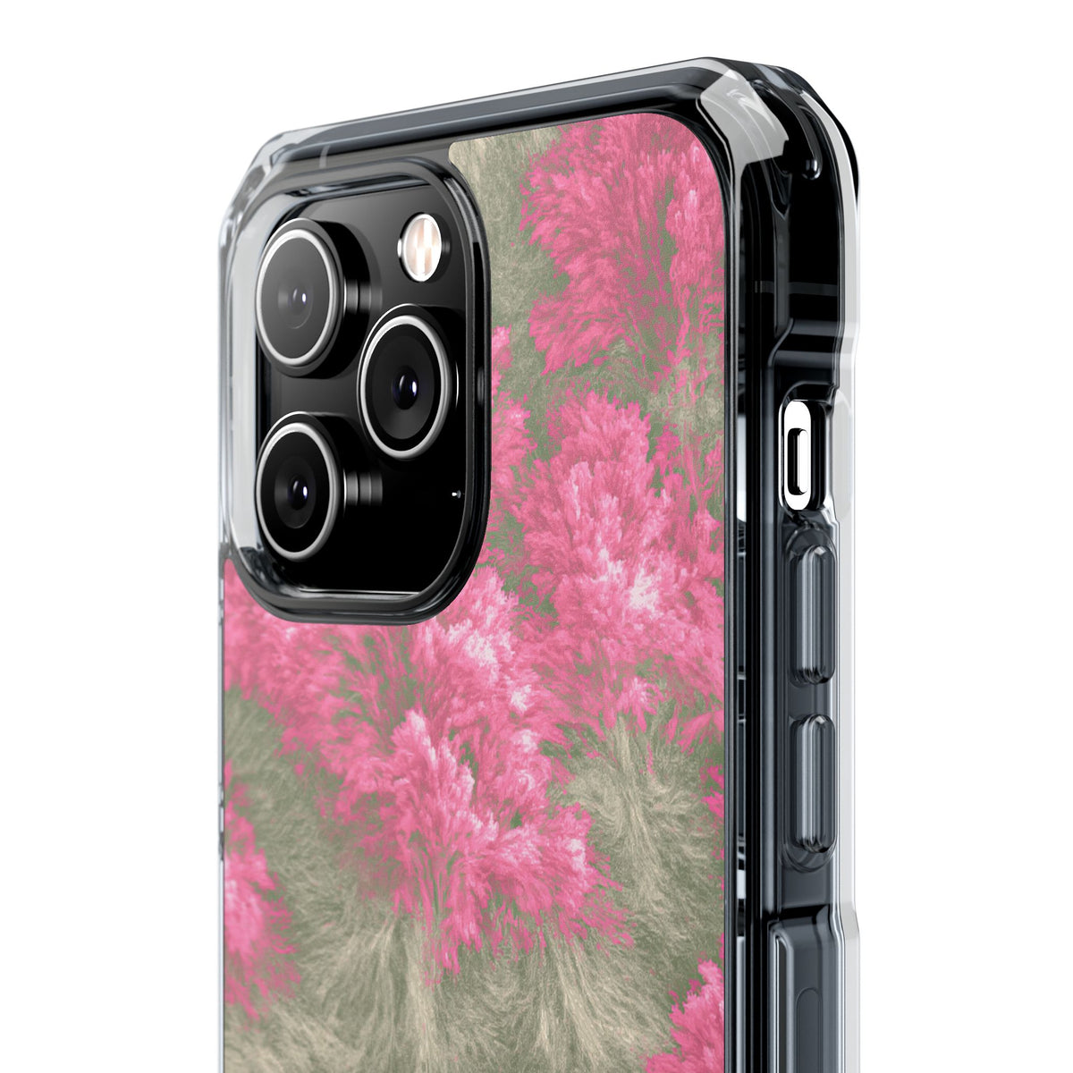Digital Blossom · Clear Impact Magnetic Phone Case for iPhone · Pink