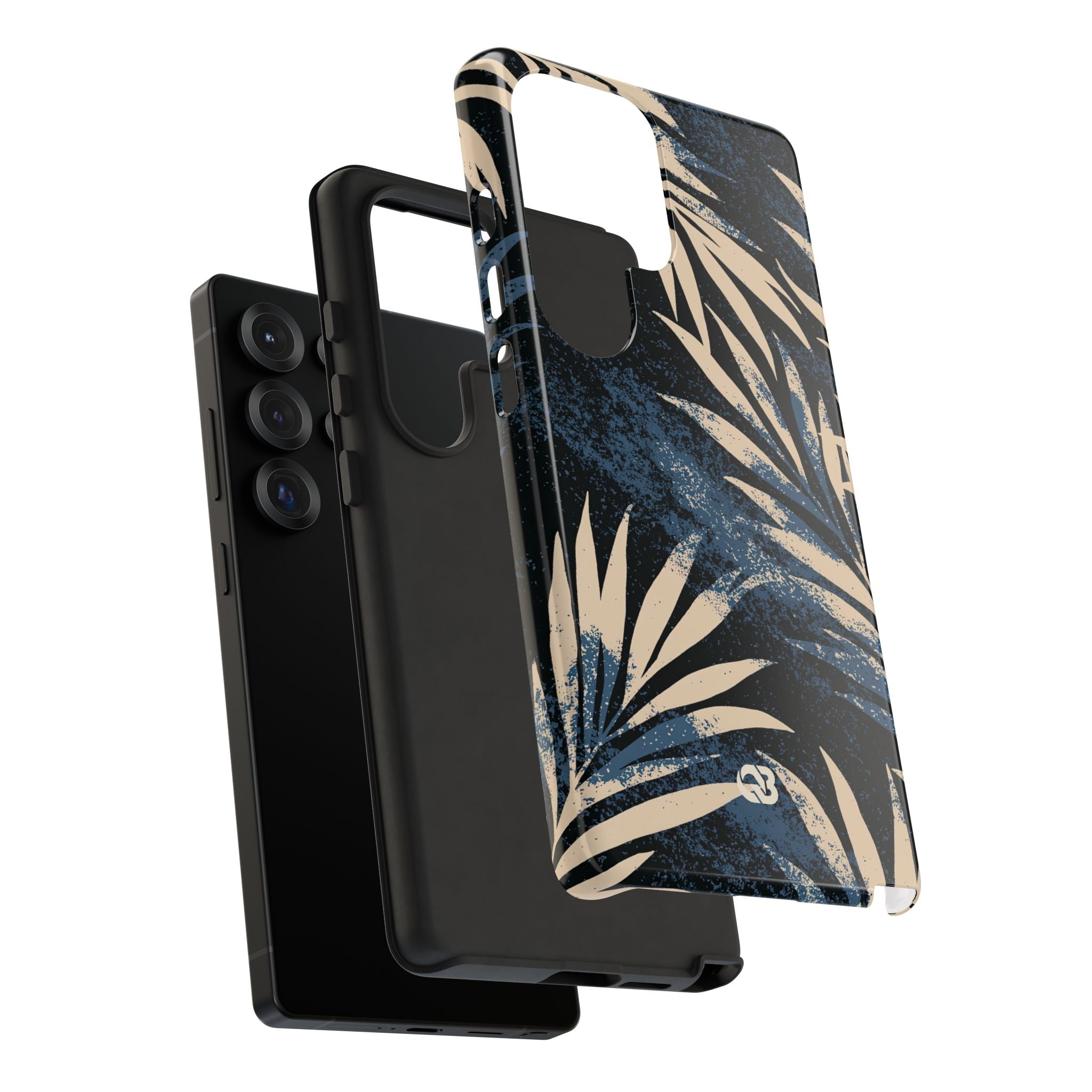Blue Tough Phone Case for Samsung - Midnight Indigo Palm