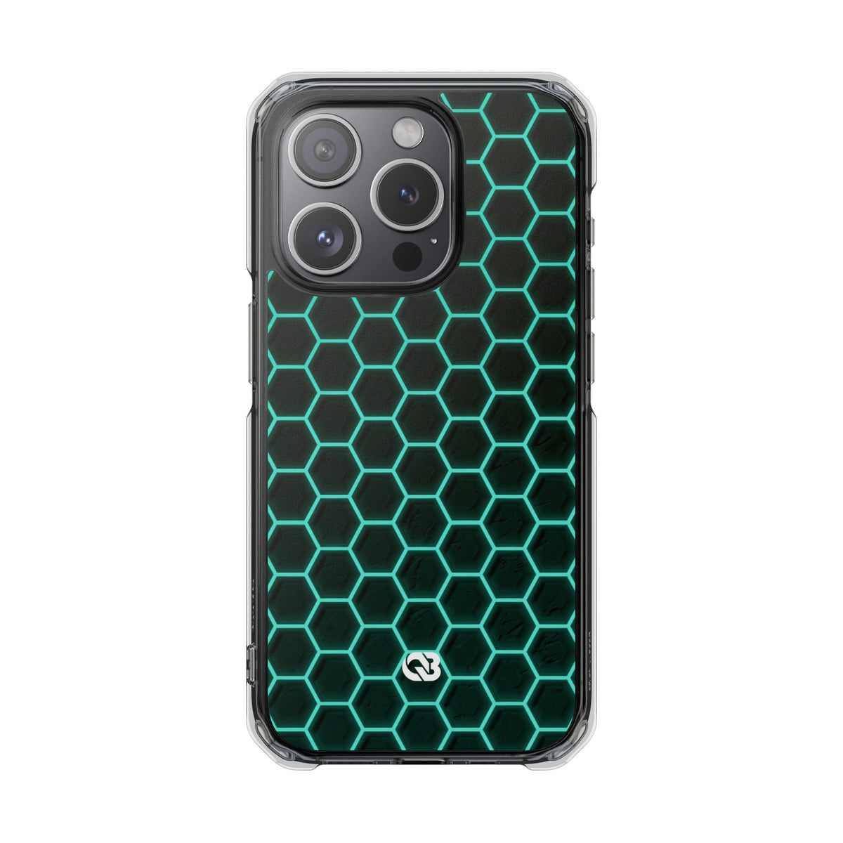 Neon Hex Spectrum · Clear Impact Magnetic Phone Case for iPhone · Teal