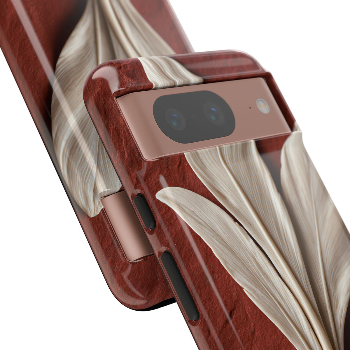 Carved Ivory Plume · Tough Phone Case for Pixel · Red