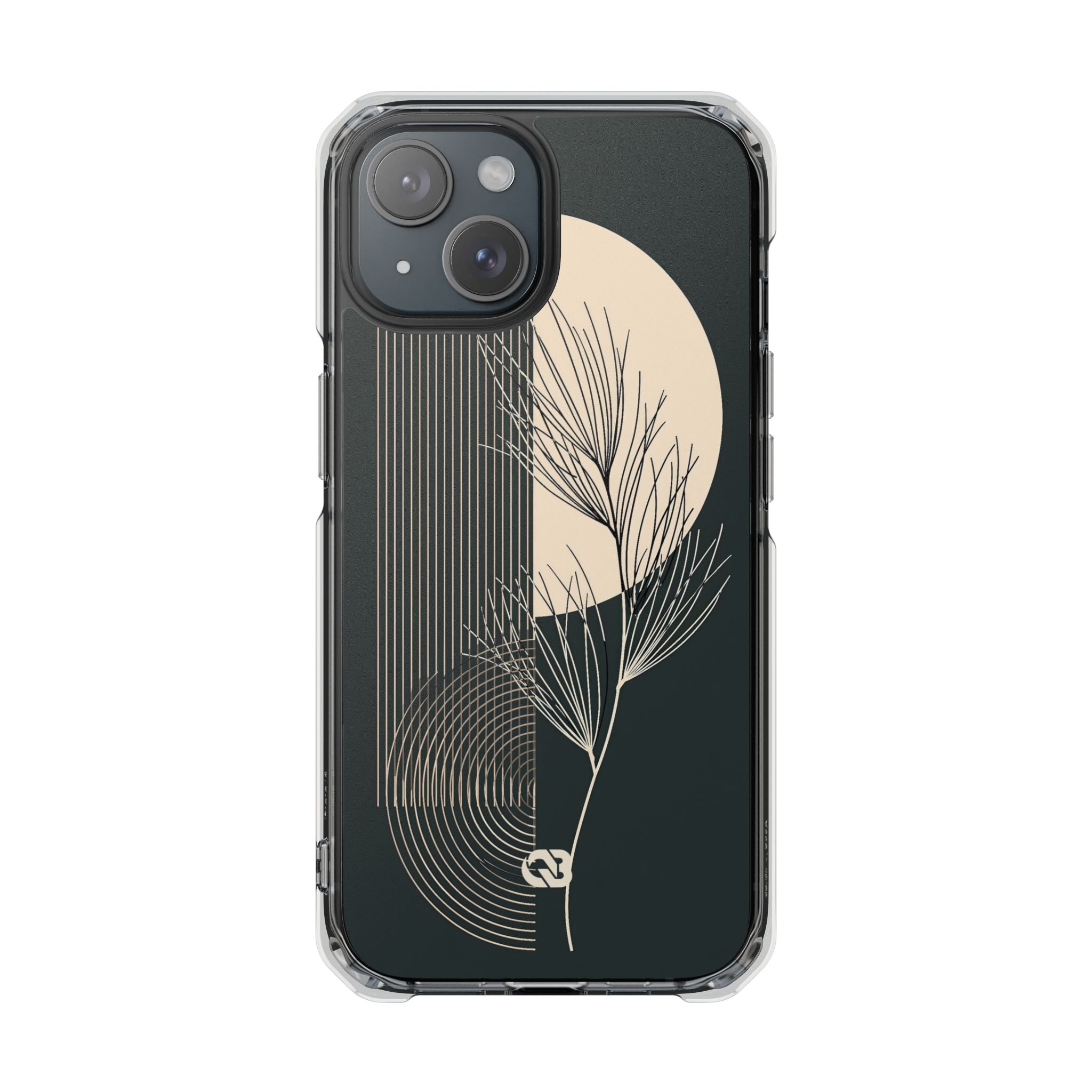 Black Impact MagSafe Phone Case for iPhone - Obsidian Sand Willow