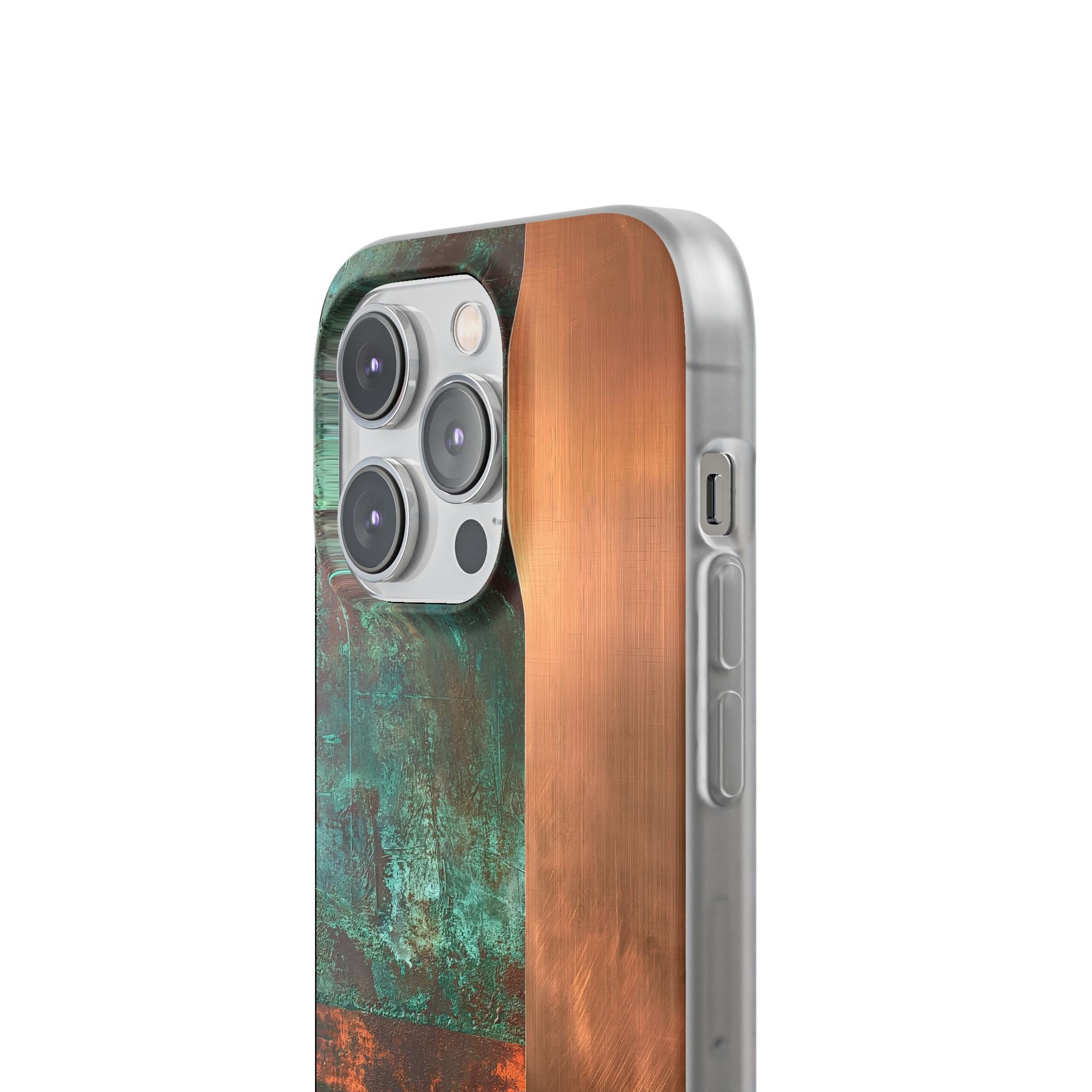 Teal Lite Phone Case for iPhone - Verdigris Copper Slab