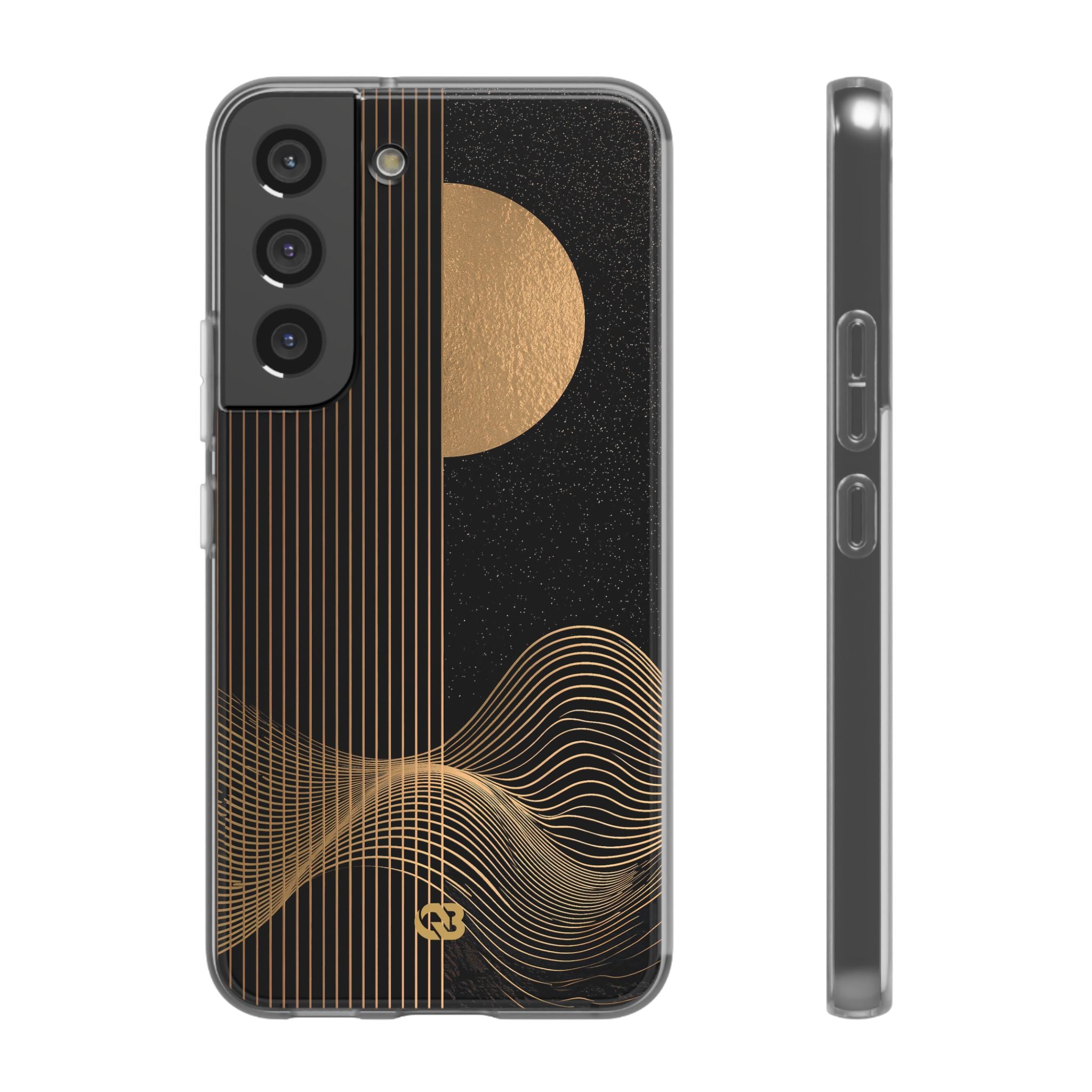 Gold Lite Phone Case for Samsung - Gilded Obsidian Dunes