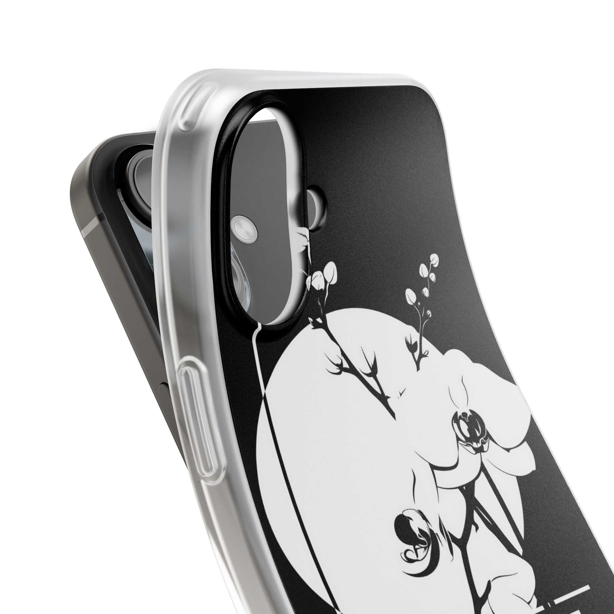 Black Lite Phone Case for iPhone - Lunar Orchid Grid