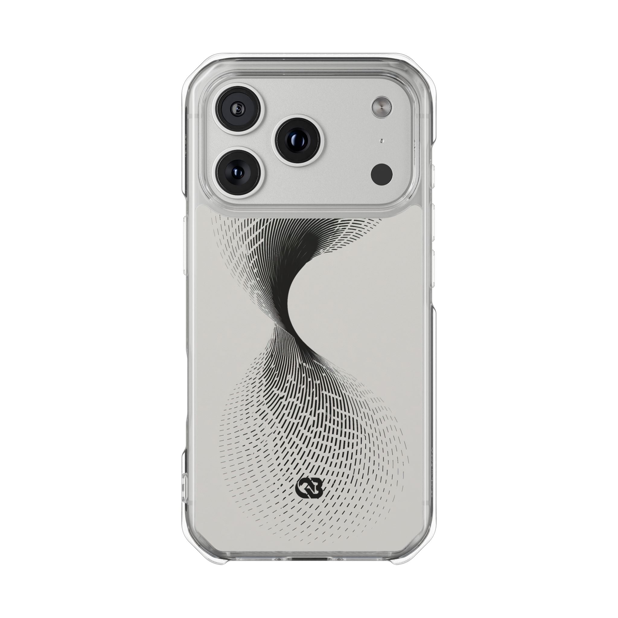 White Impact MagSafe Phone Case for iPhone - Linear Torsion Grid