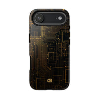 Gold Tough Phone Case for iPhone - Amber Core Mainframe