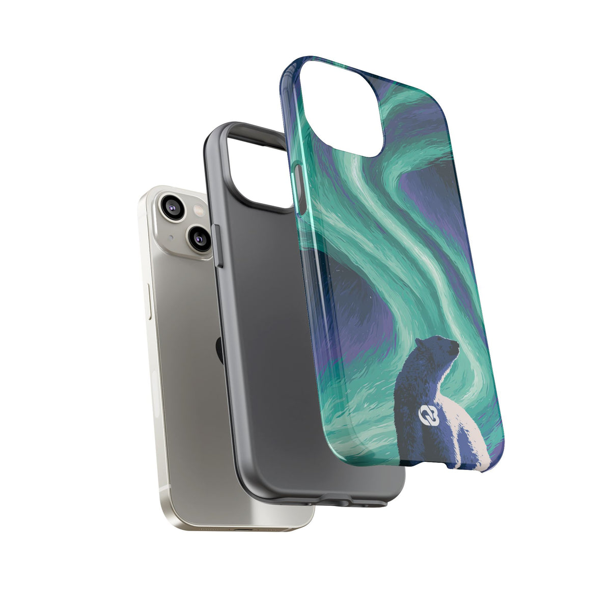 Arctic Aurora Bear · Tough Phone Case for iPhone · Teal