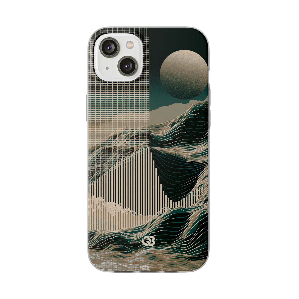 Green Lite Phone Case for iPhone - Lunar Moss Topography