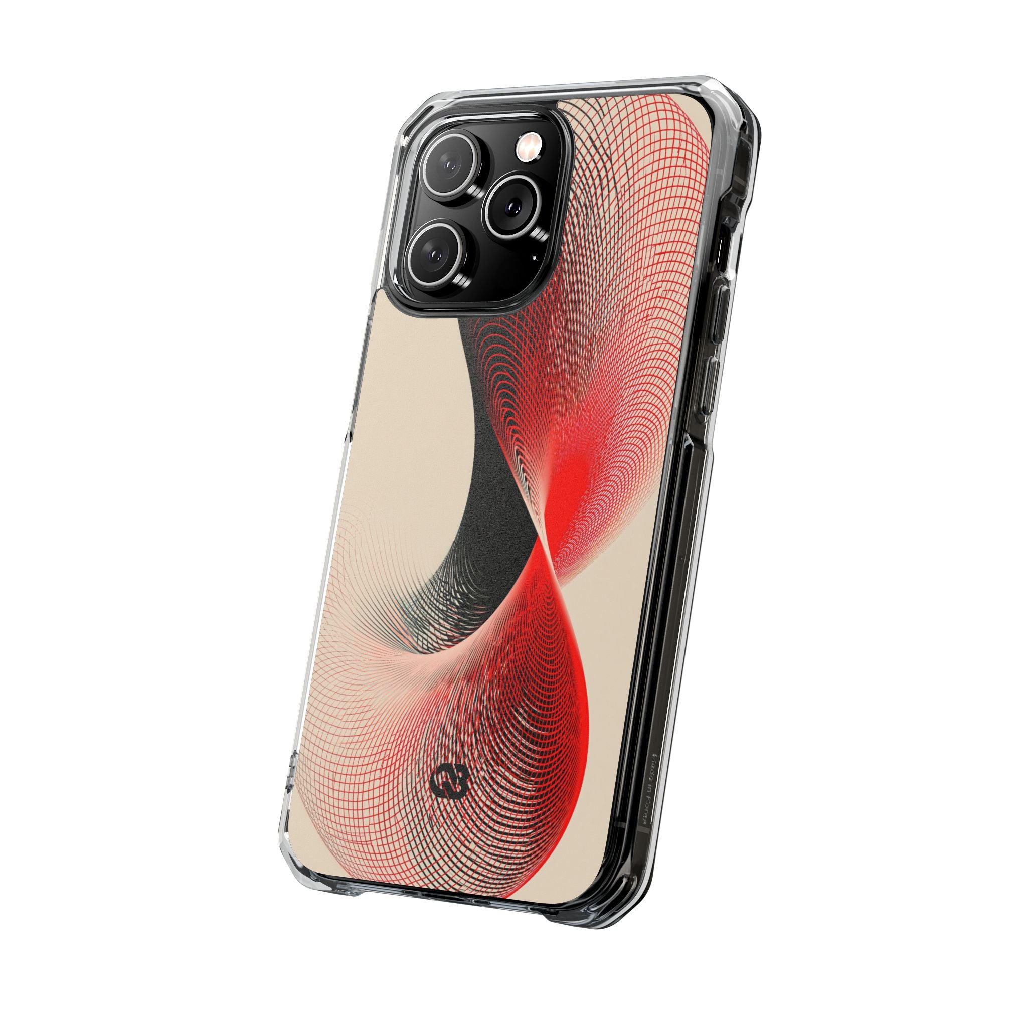 Red Impact MagSafe Phone Case for iPhone - Scarlet Wireframe Helix