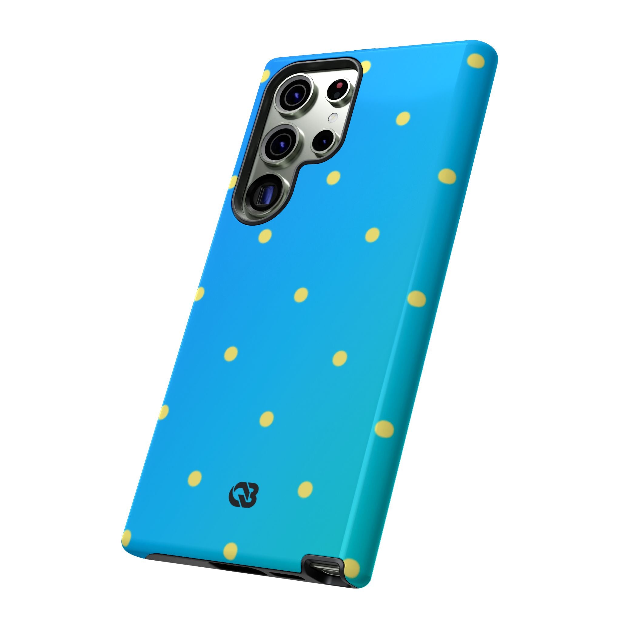 Cyan Sun Dots · Tough Handyhülle für Samsung