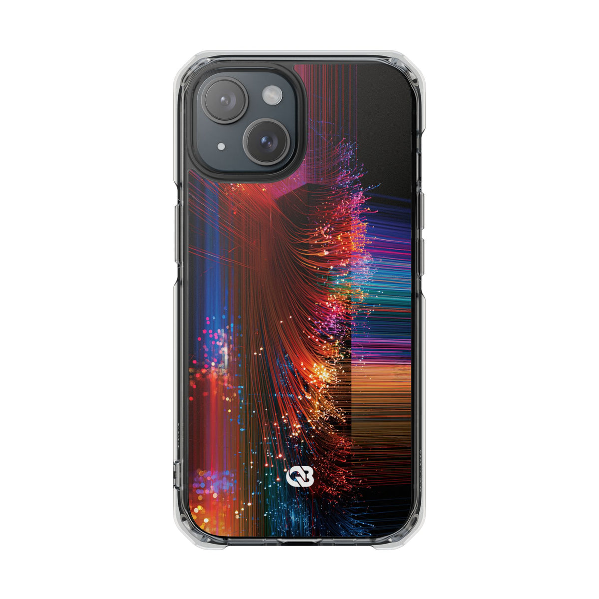 Black Impact MagSafe Phone Case for iPhone - Cyber Optic Streak