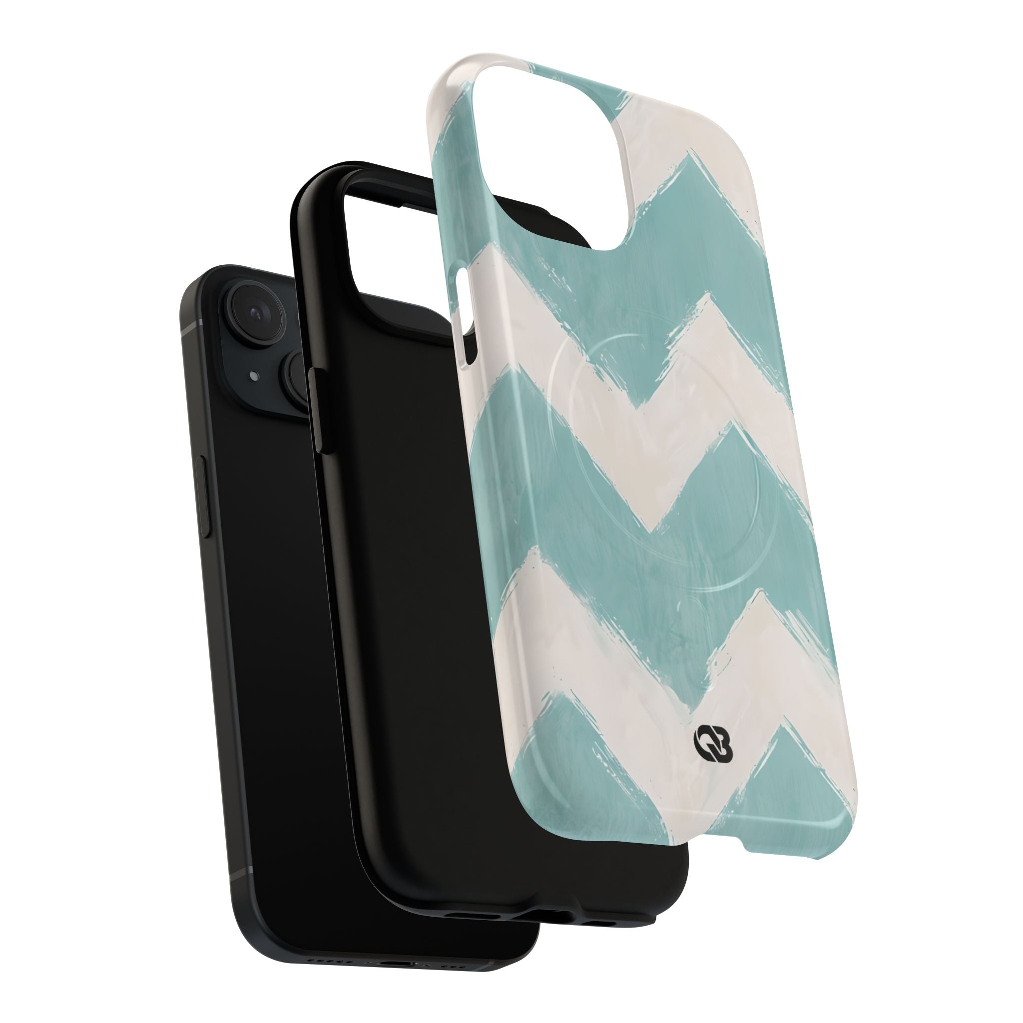 Teal Painted Chevron · Tough+ Phone Case for iPhone · Magsafe