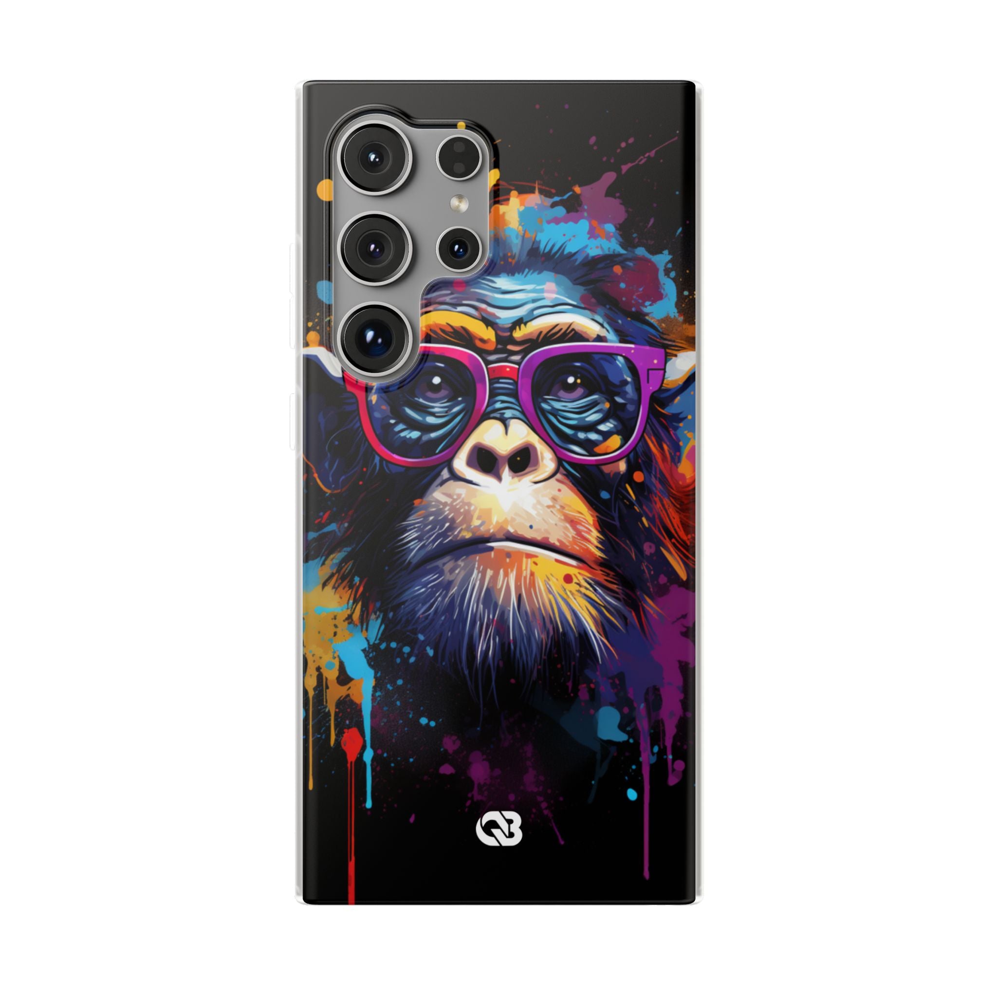 Neon Splatter Primate · Soft Telefoncover til Samsung