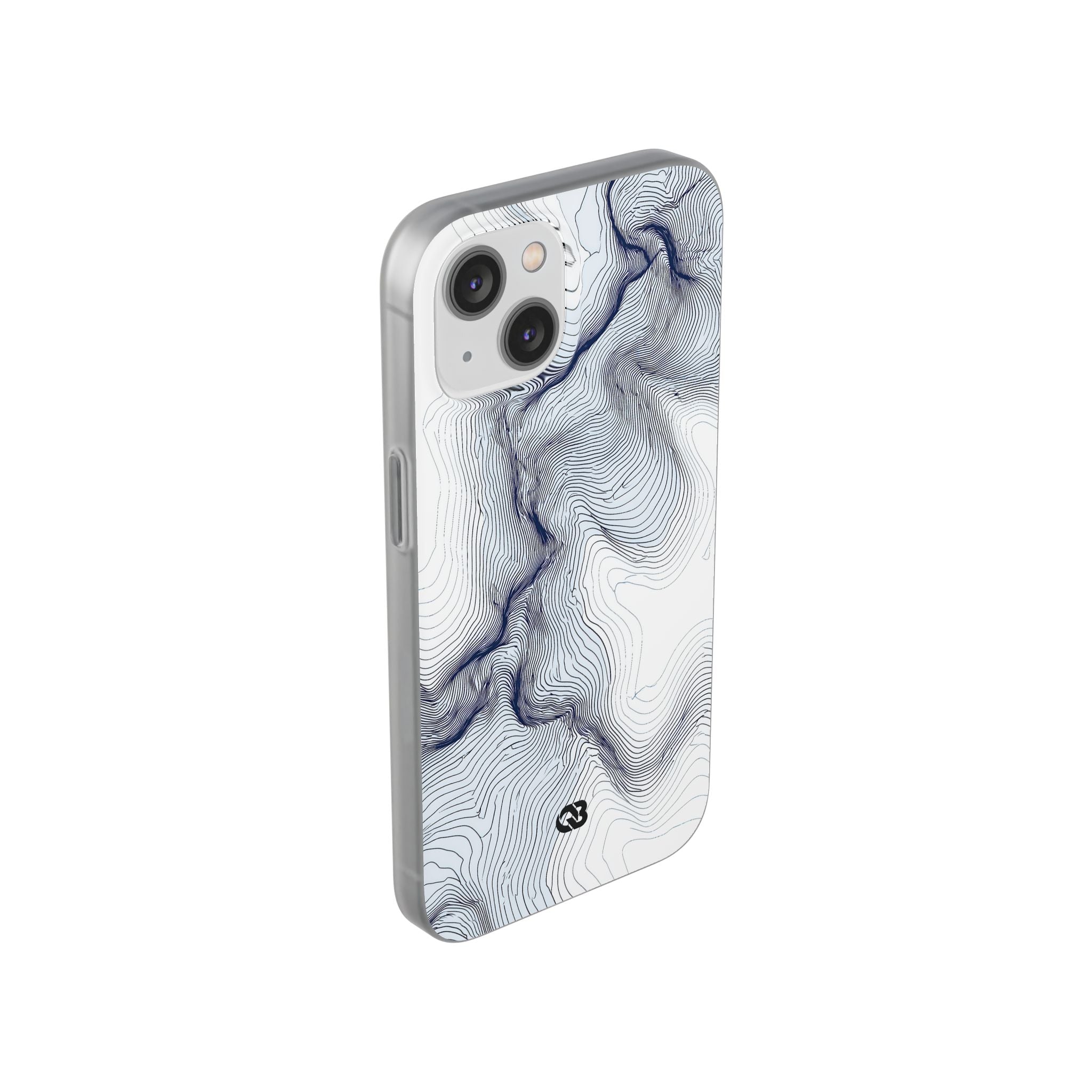 White Lite Phone Case for iPhone - Nordic Ridge Topo