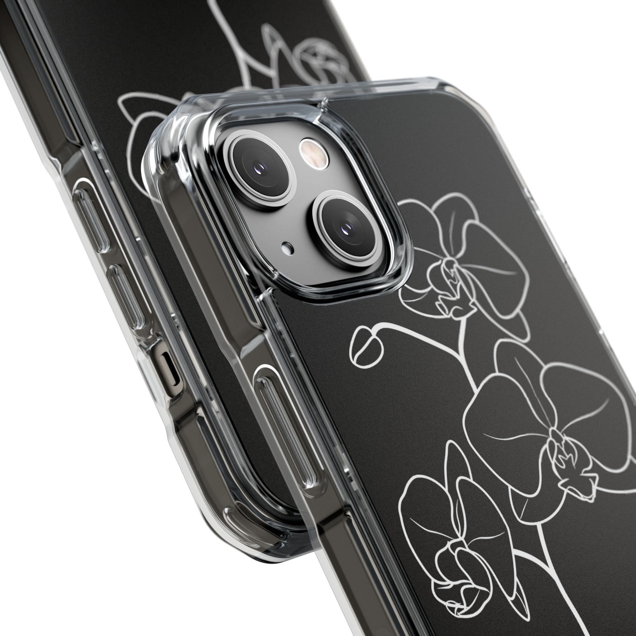 Black Impact MagSafe Phone Case for iPhone - Noir Alabaster Orchid