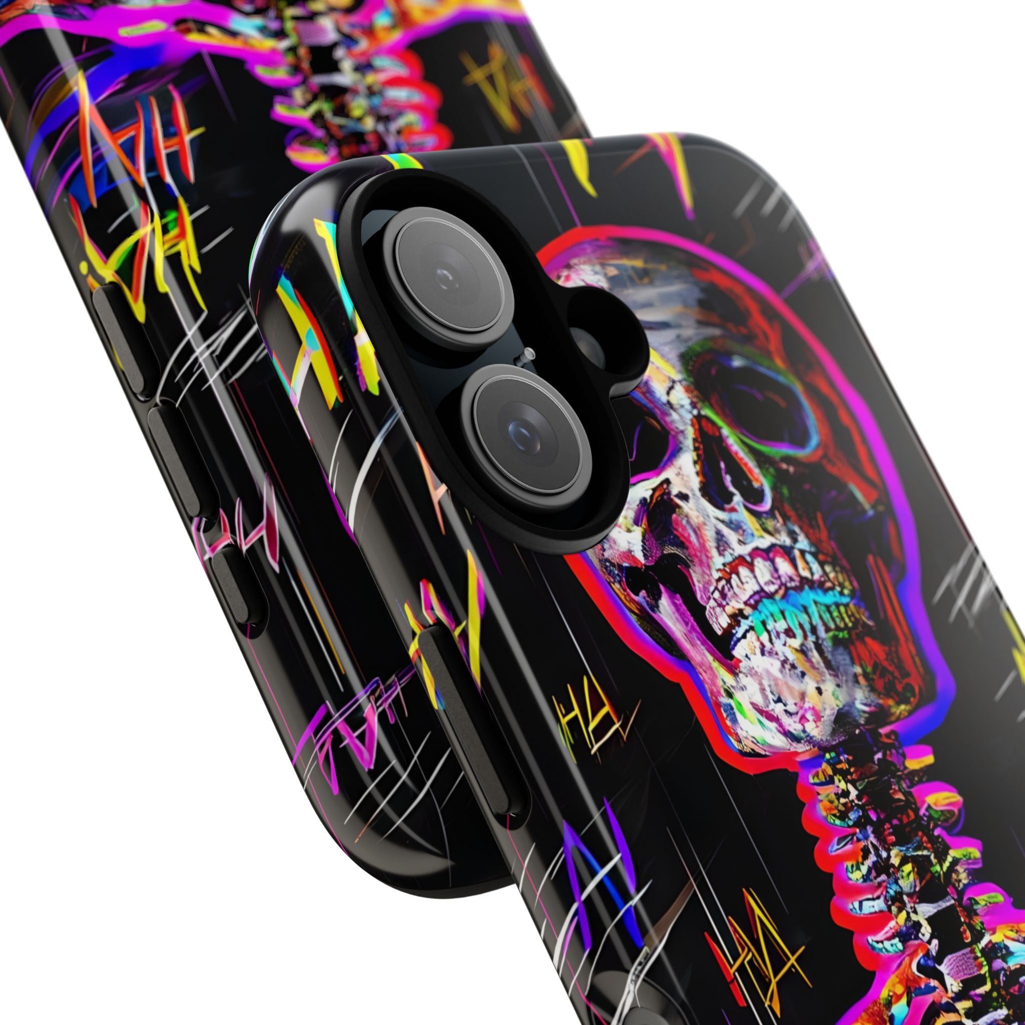Neon Glitch Skeleton · Tough Handyhülle für iPhone