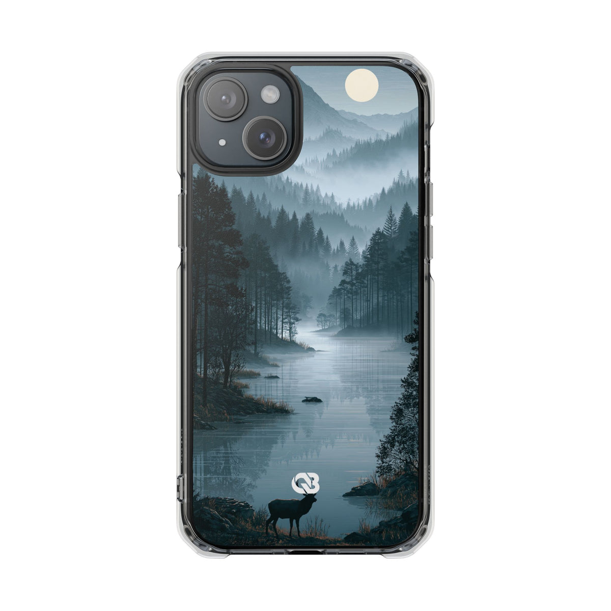 Silent Nordic Fjord · Clear Impact Magnetic Phone Case for iPhone · Blue