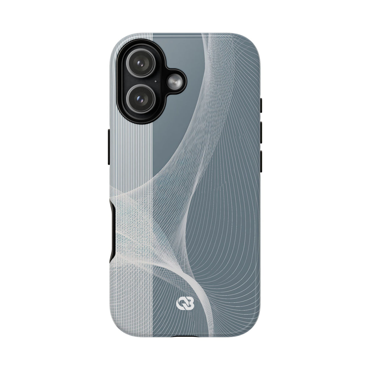 Grey Tough Phone Case for iPhone - Slate Mesh Horizon