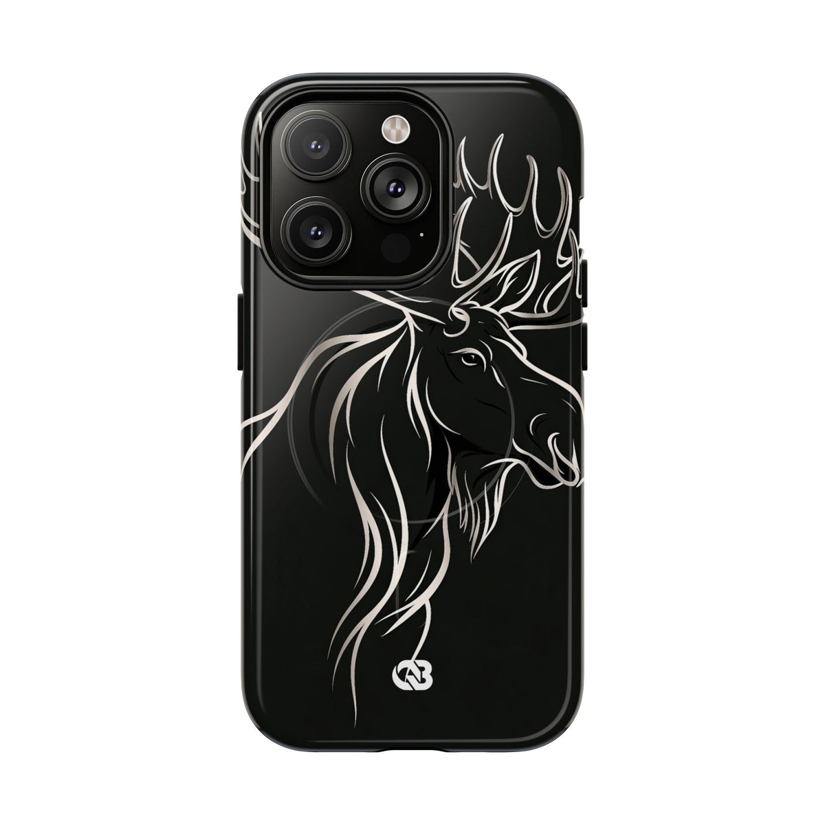 Nordic Moose Contour · Tough 2.0 Magnetic Phone Case for iPhone · Black